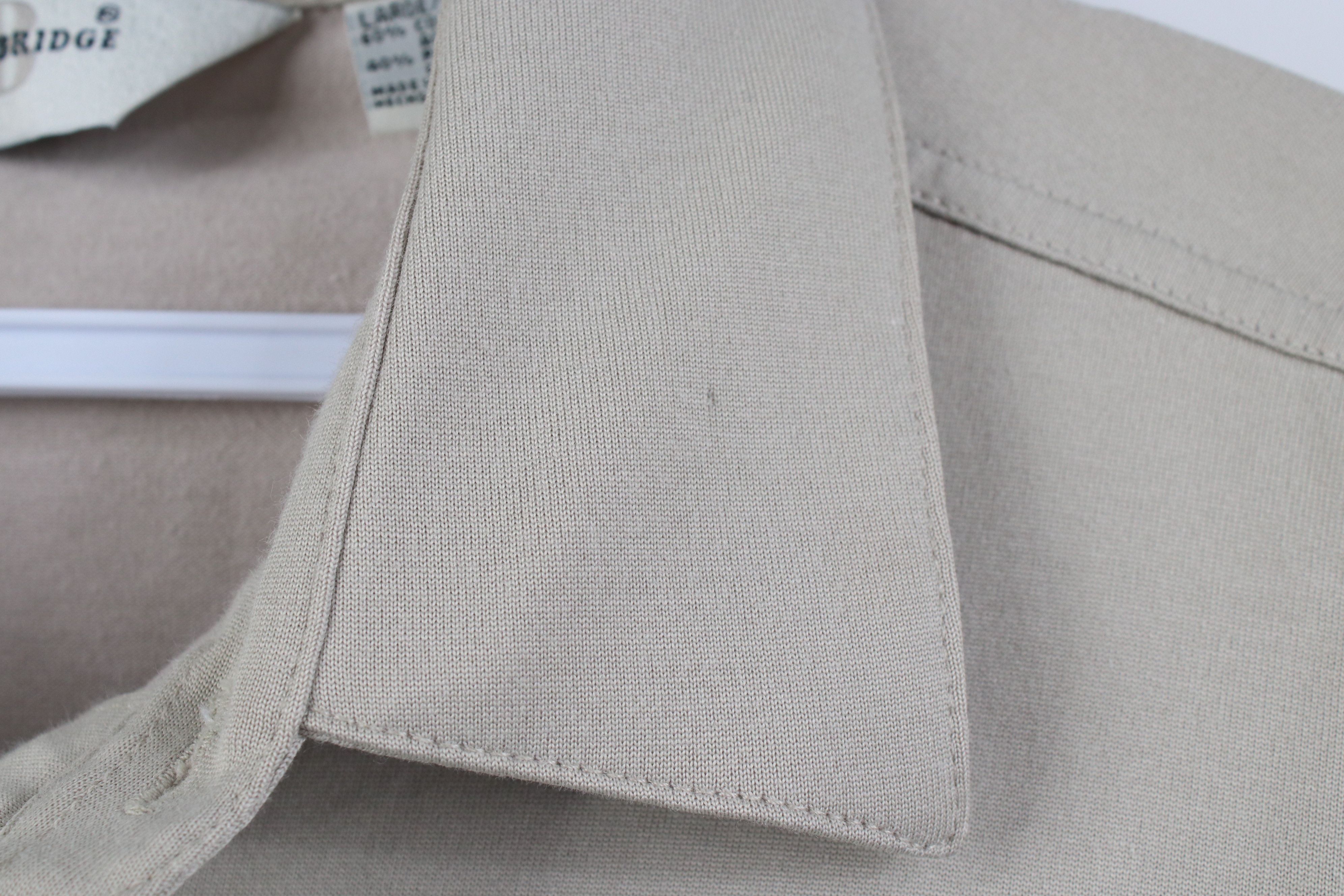 Vintage Vintage 90s Streetwear Knit Collared Golf Polo Shirt Tan Size US L / EU 52-54 / 3 - 4 Thumbnail