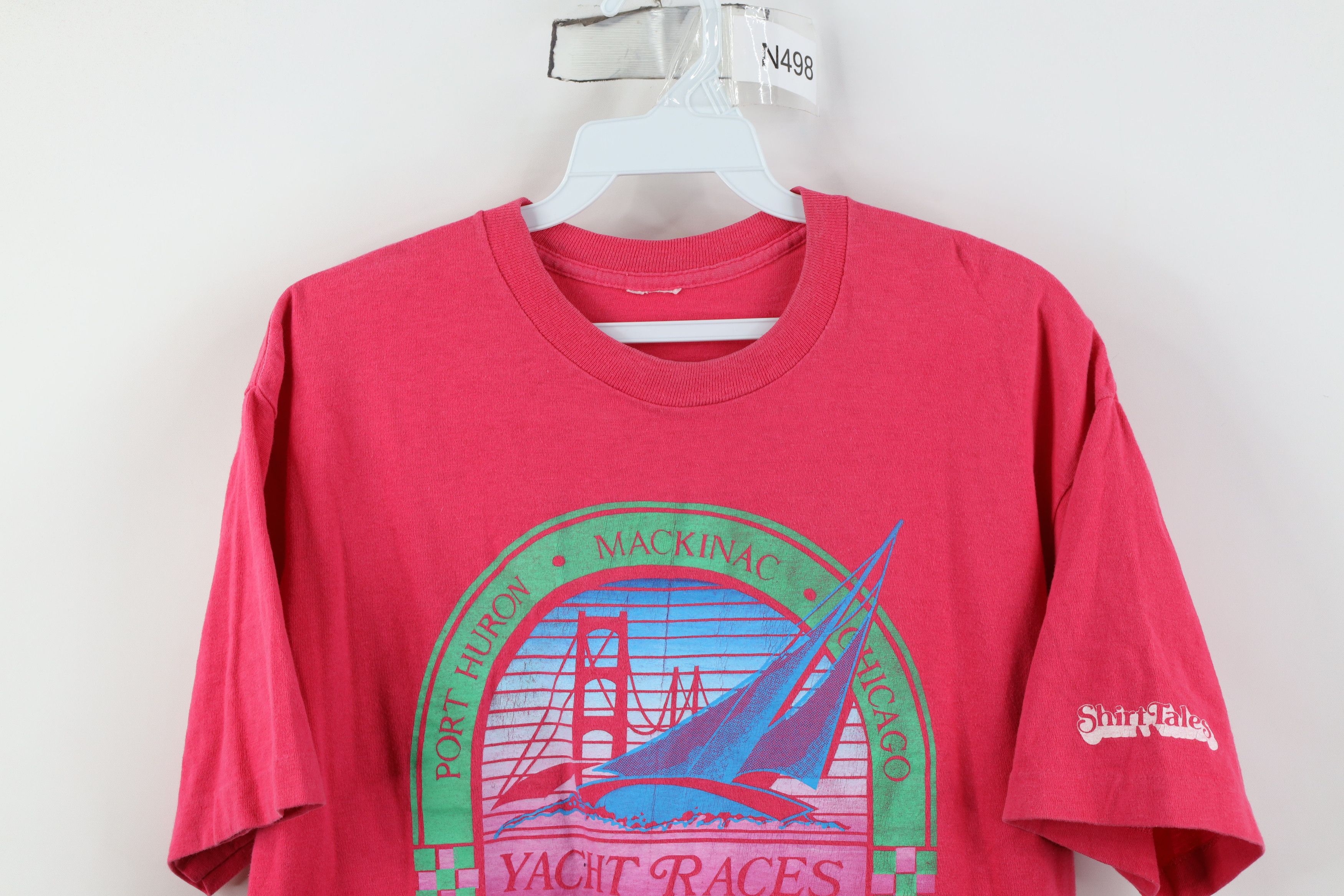 Vintage Vintage 80s Streetwear Mackinac Chicago Yacht Races T-Shirt Size L / US 10 / IT 46 - 2 Thumbnail
