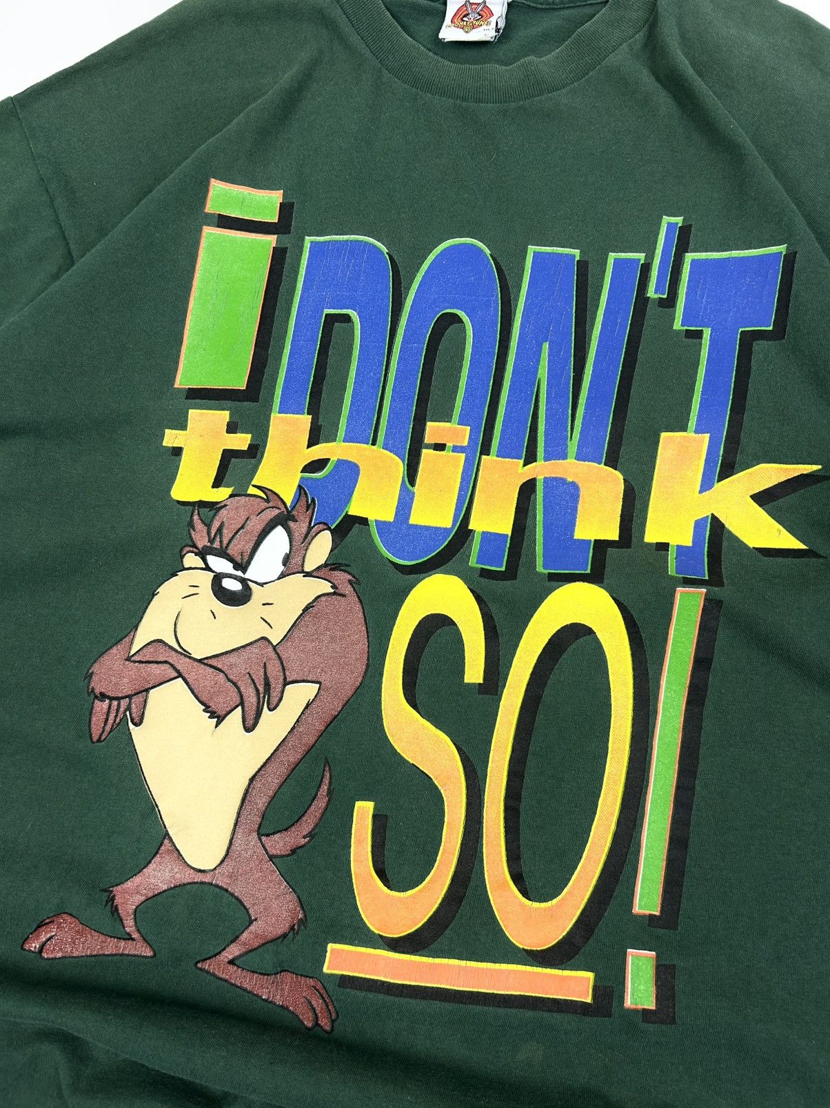 Warner Bros Vintage Warner Bros x Looney Tunes Green Taz Tee 1997 USA Size US L / EU 52-54 / 3 - 4 Thumbnail