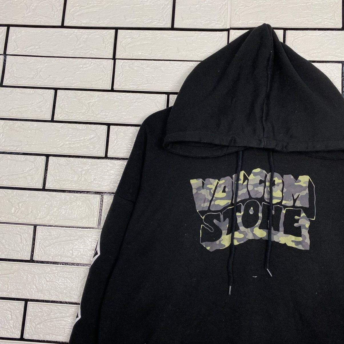 Japanese Brand 📌Cropped Striped Biker Hoodie Sweatshirt Volcom Big Logo Size US M / EU 48-50 / 2 - 8 Thumbnail