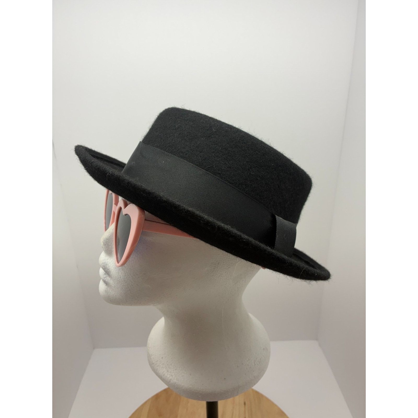 Other Rosin Headwear Black Wool Felt Pork Pie Hat – Size M Size ONE SIZE - 5 Thumbnail