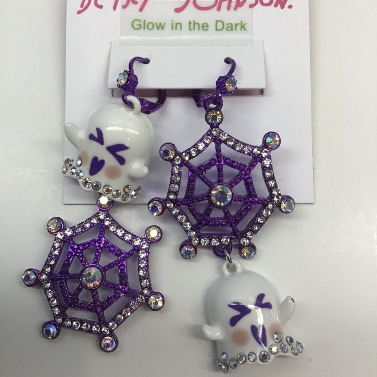 Betsey Johnson BETSEY JOHNSON Glow In Dark Ghost & Purple Spider Web Size ONE SIZE - 2 Thumbnail