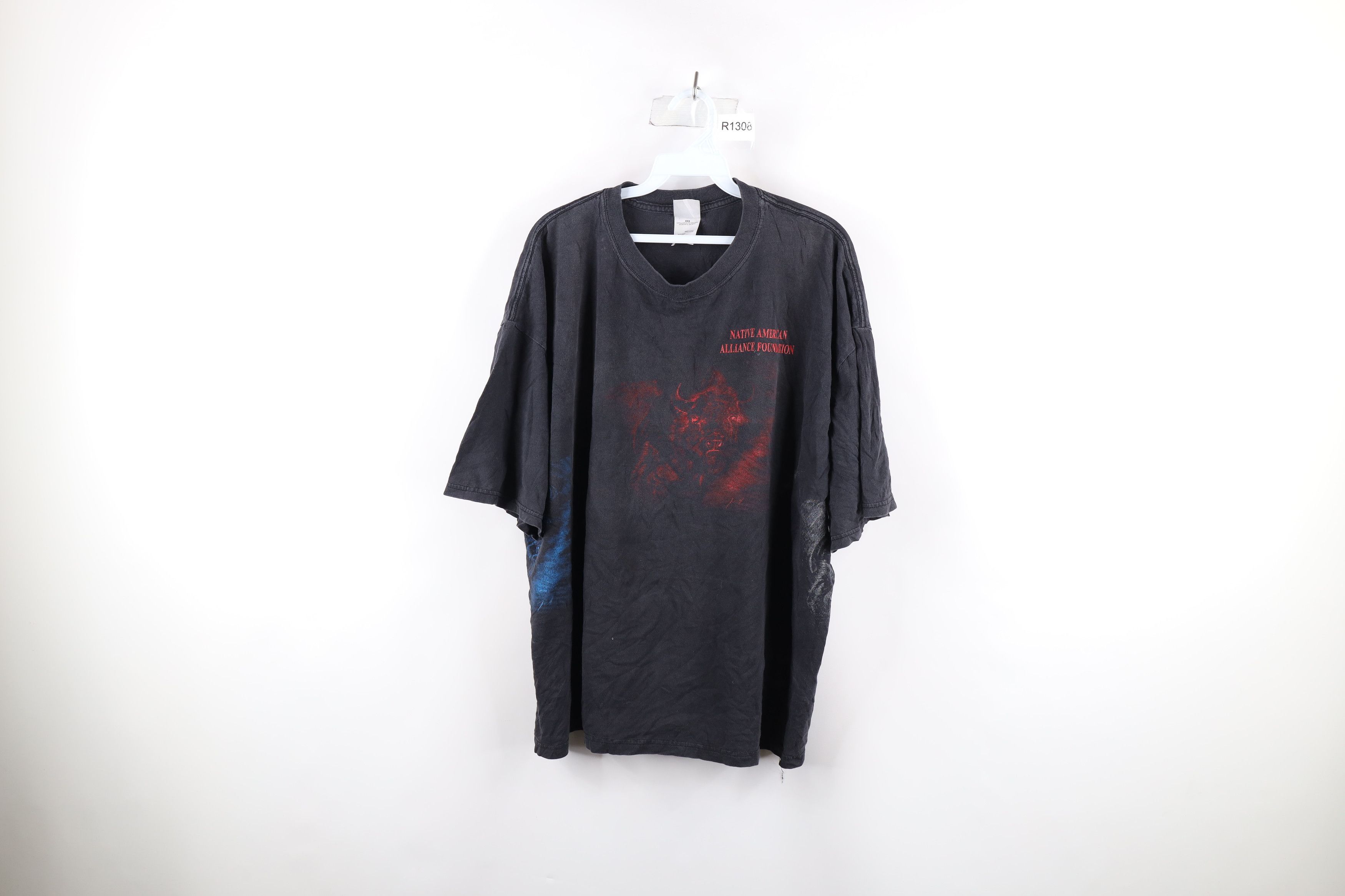Vintage Vintage 90s Print Native American Alliance Buffalo T-Shirt Size US XXL / EU 58 / 5 - 1 Thumbnail