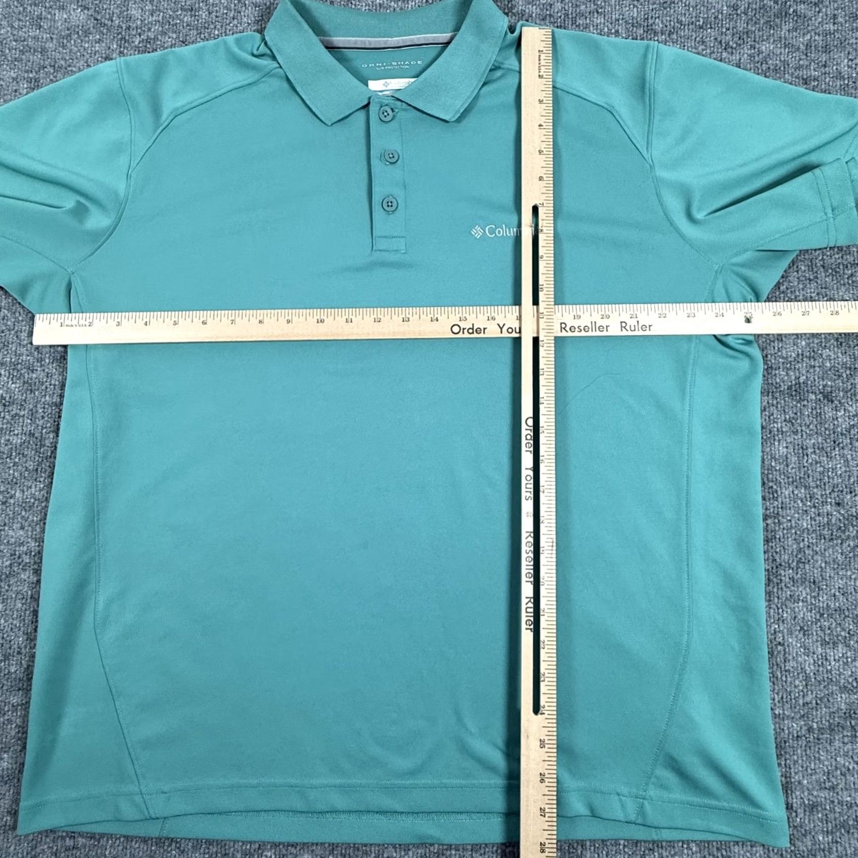 Vintage Columbia Polo Shirt Mens XL Green Omni Shade Sun Protection Golf Performance Shirt PDQ Embroidered Logo Size US XL / EU 56 / 4 - 3 Thumbnail