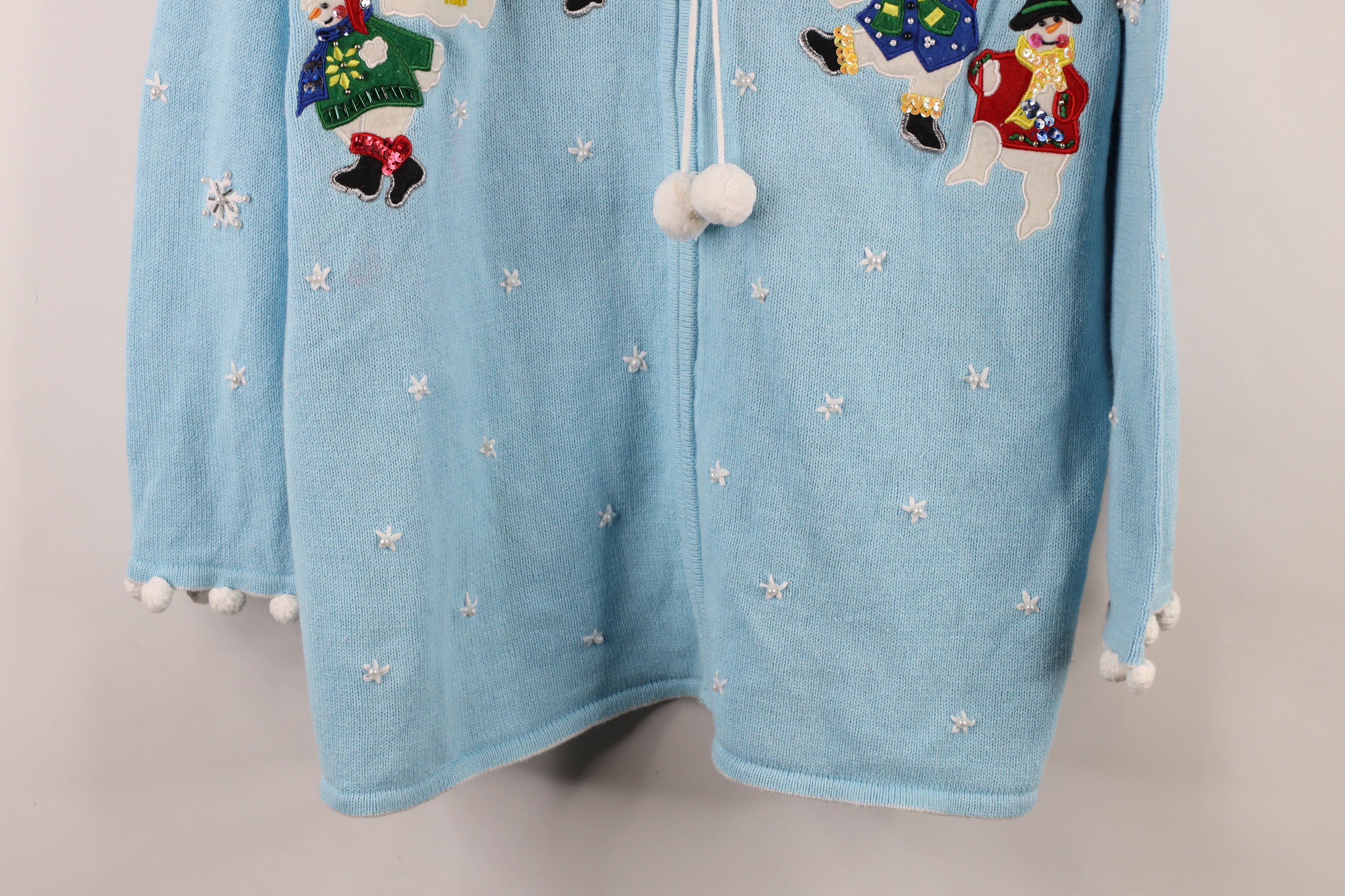 Vintage Vintage 90s Streetwear Christmas Snowman Full Zip Sweater Size XL / US 12-14 / IT 48-50 - 3 Thumbnail