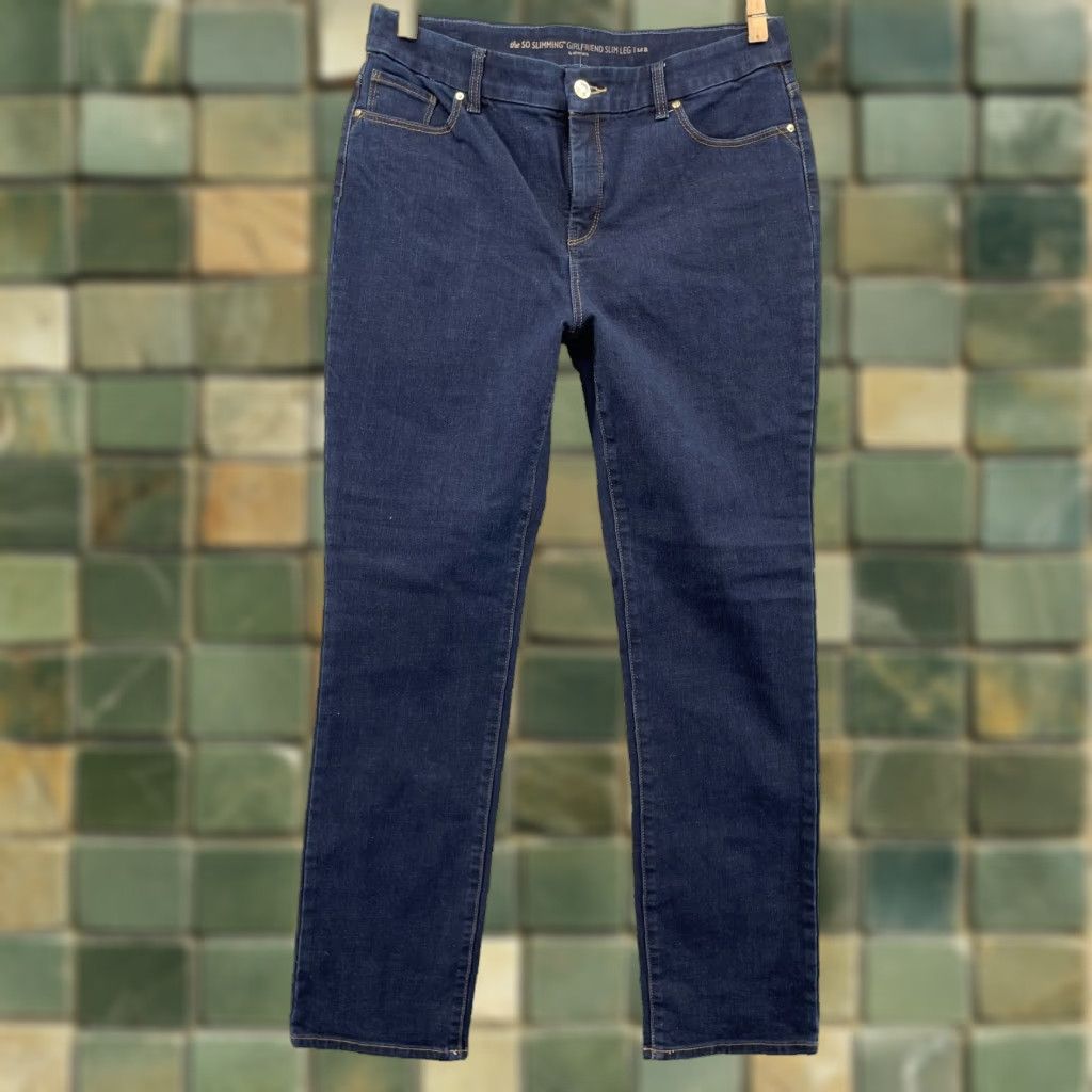 Vintage Chicos Jeans Girlfriend Womens 33x30 Dark Slimming Academia Preppy Classic 90's Size 24" / US 00 / IT 34 - 1 Thumbnail