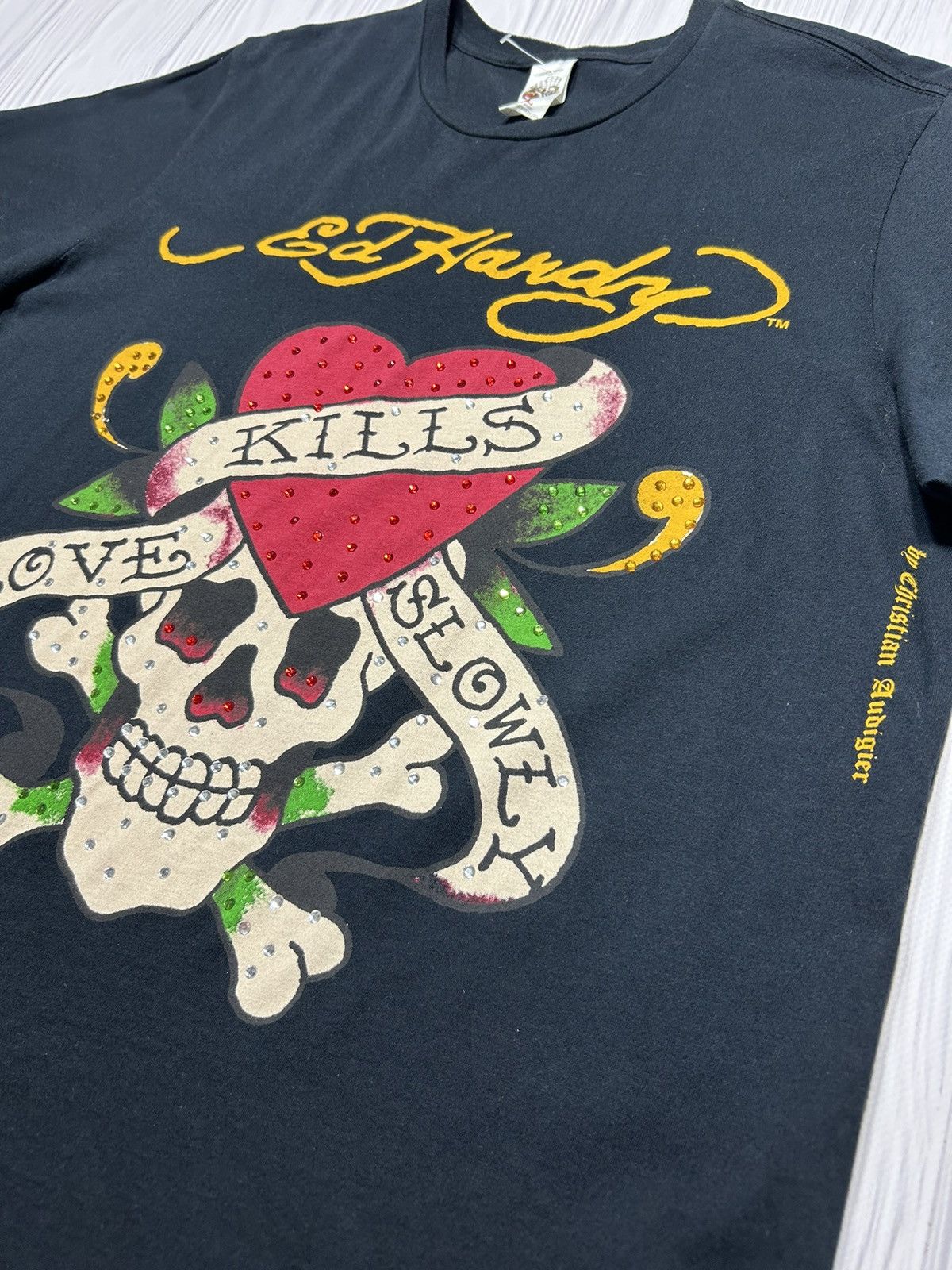 Ed Hardy Vintage USA Ed Hardy Rhinestones Tiger T-Shirt Size US XL / EU 56 / 4 - 4 Thumbnail