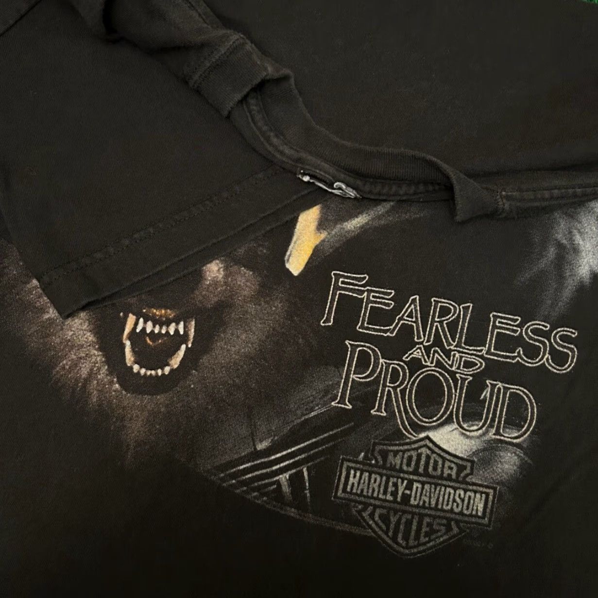 Harley Davidson VINTAGE Harley-Davidson T-Shirt XL Black 90s Biker Grunge Y2K Eagle Wolf Logo Shirt Mens XL Size US XL / EU 56 / 4 - 3 Thumbnail