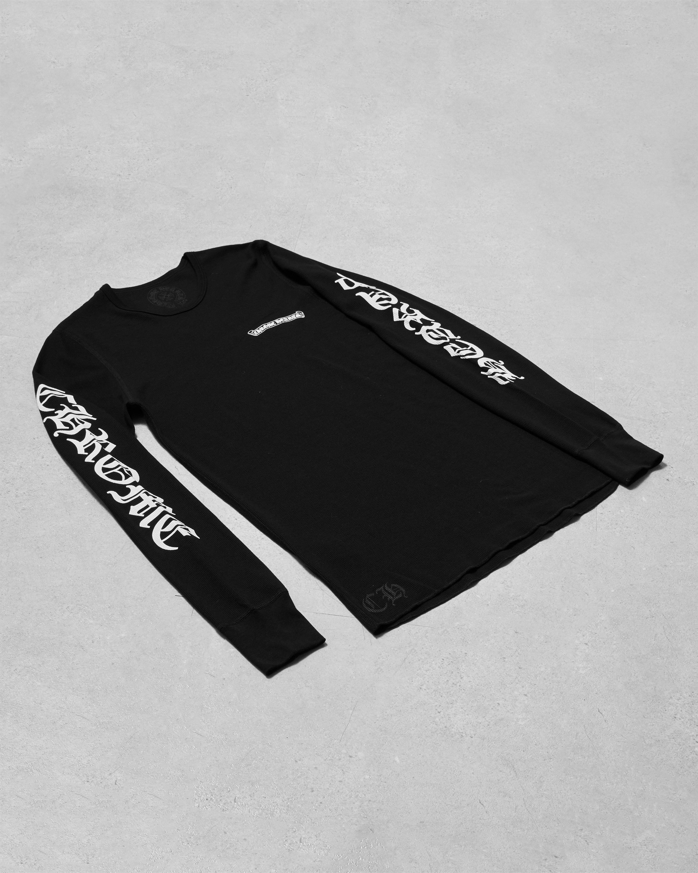 トップス Chrome HeartsScroll Logo Thermal L/S Tee chrome-hearts-scroll-logo-