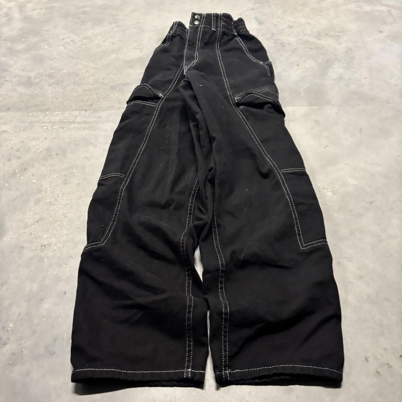 Japanese Brand × Vintage Crazy Vintage Y2K/2000s Grunge Black Streetwear Skater Cargo Pants! Size US 27 - 3 Thumbnail