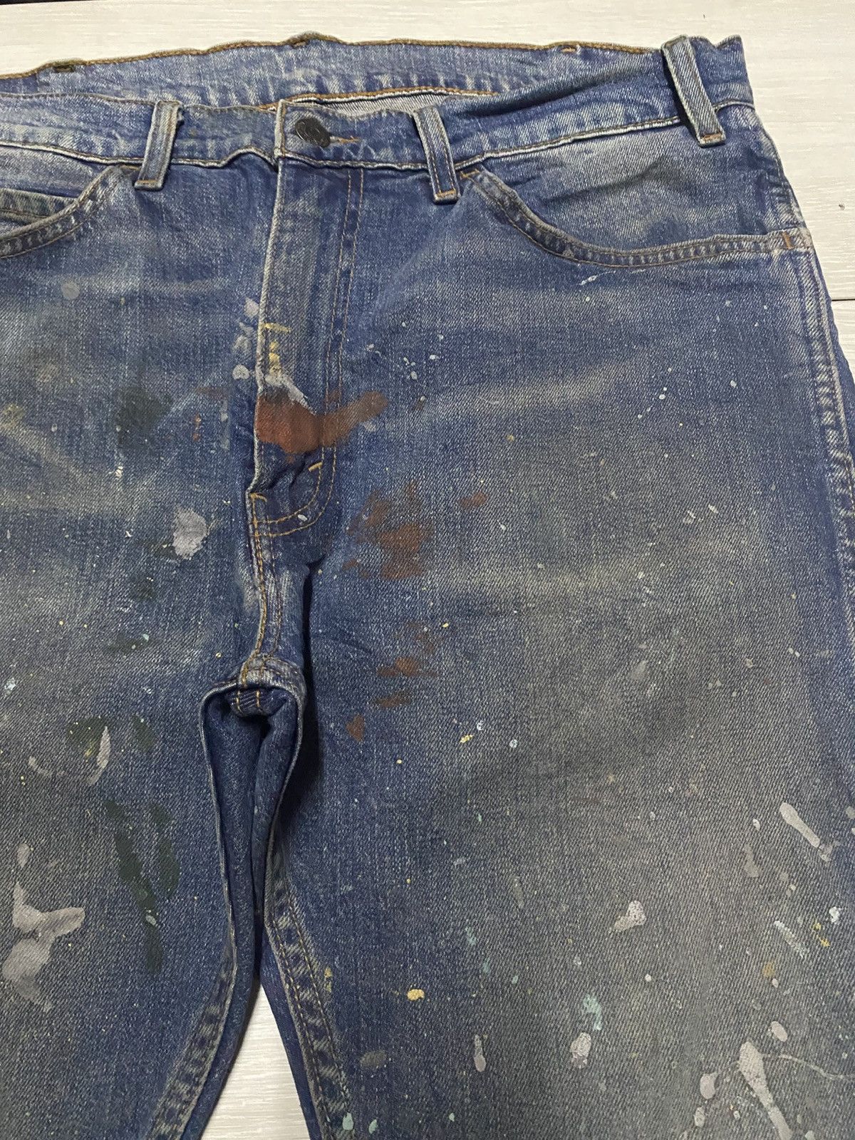 Levi's Vintage Levis 505 Y2K Paint Splatter Skinny Jeans Size US 33 - 8 Thumbnail
