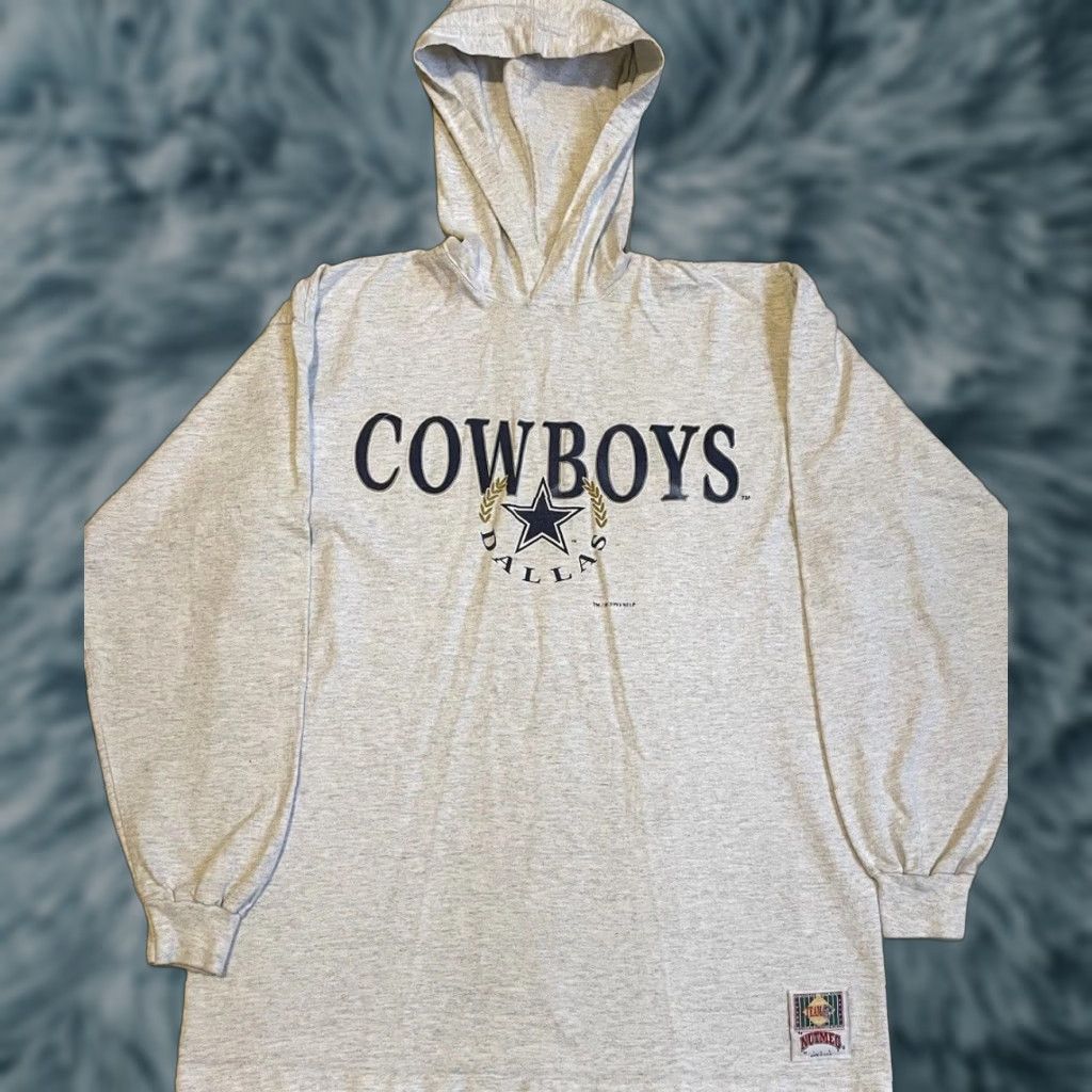 Vintage VINTAGE Dallas Cowboys Hoodie Shirt XL Gray 90s Faded Grunge Football NFL College Men Long Sleeve Striped Single Stitch USA USA Fans Size US XL / EU 56 / 4 - 1 Thumbnail