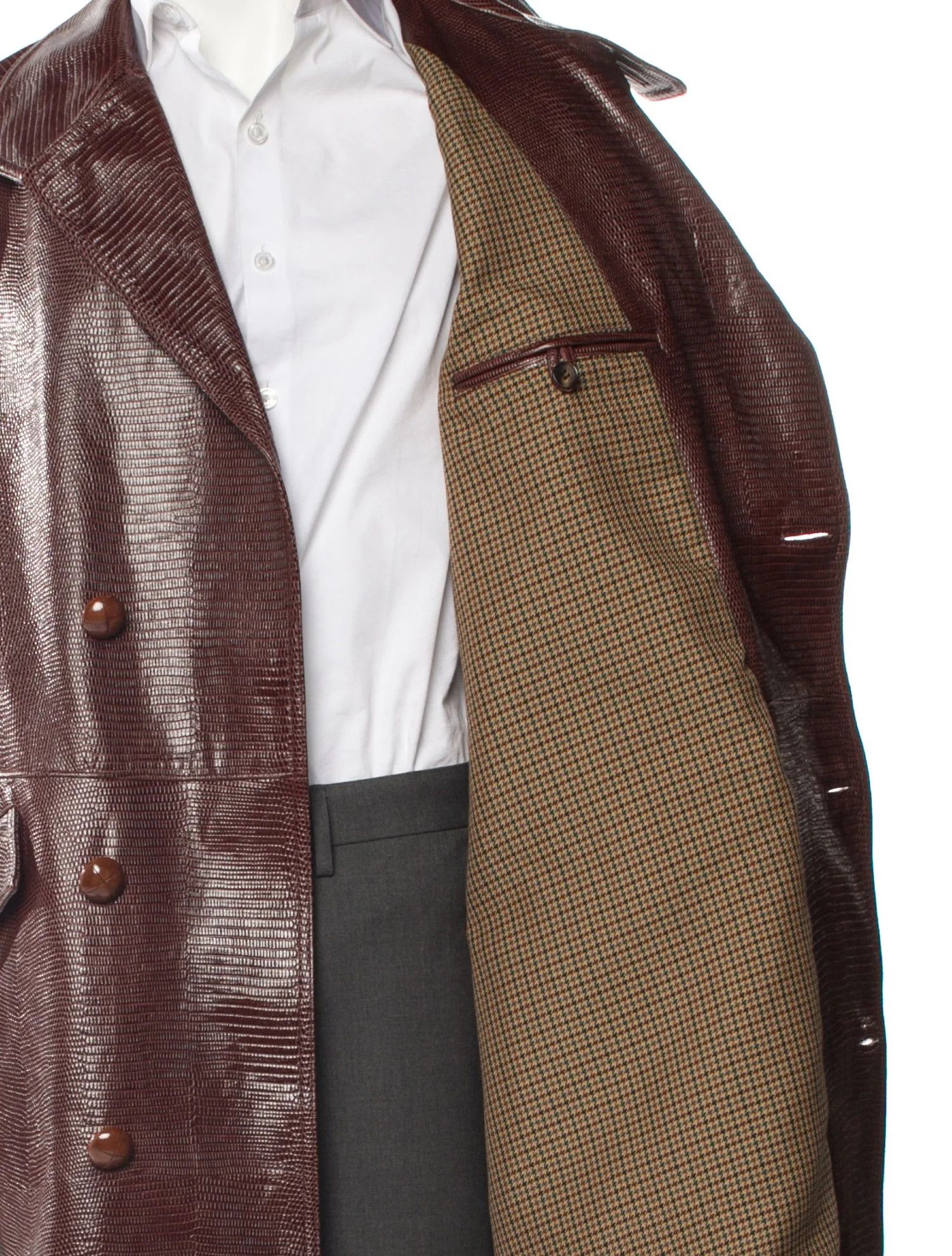 Bally o1tko11224 Embossed Leather Coat in Burgundy Size US S / EU 44-46 / 1 - 4 Thumbnail