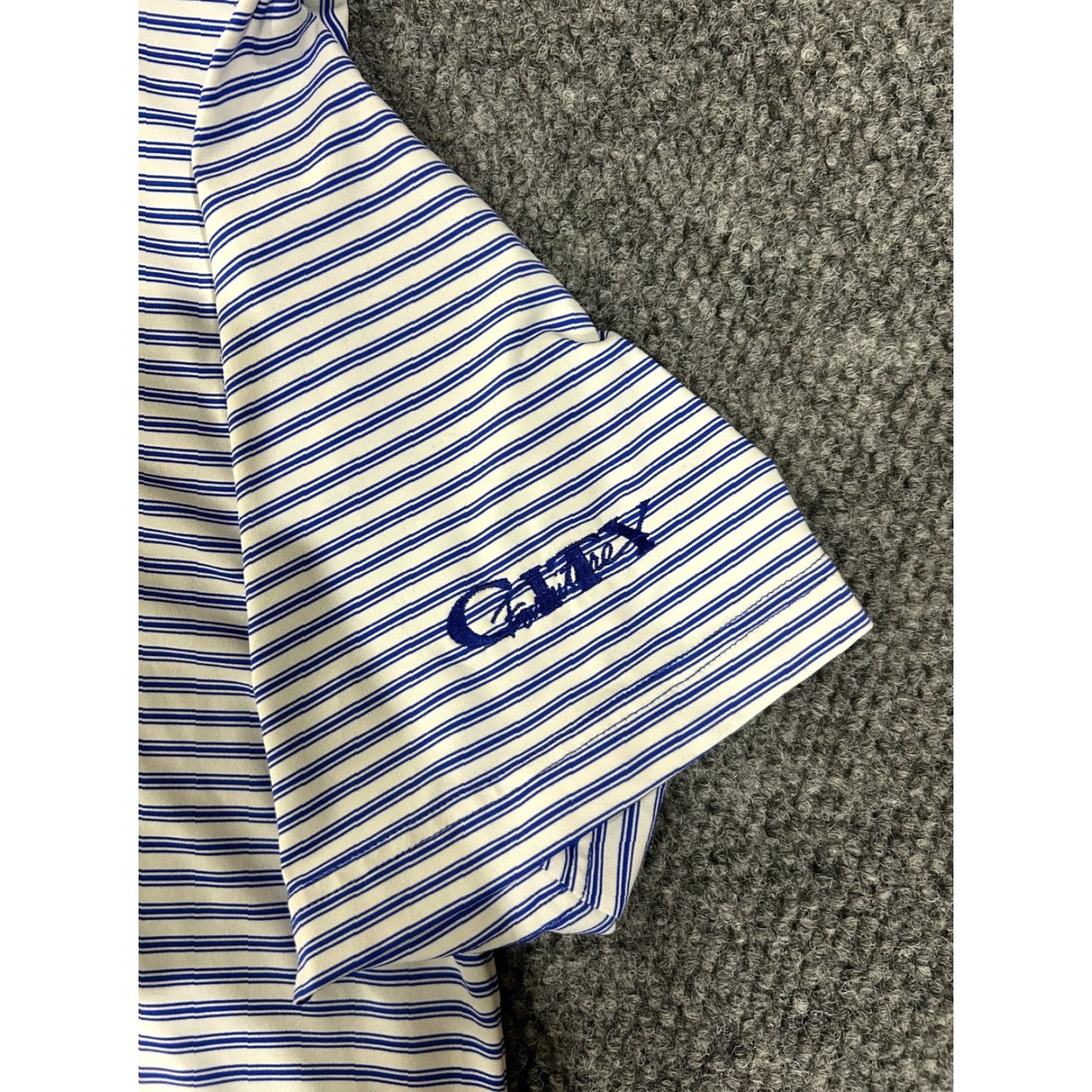 Vintage Bobby Jones Polo Shirt Mens L Blue Striped Performance Stretch Casual Golf Shirt Mens Size L Blue Striped Polo Size US L / EU 52-54 / 3 - 5 Thumbnail