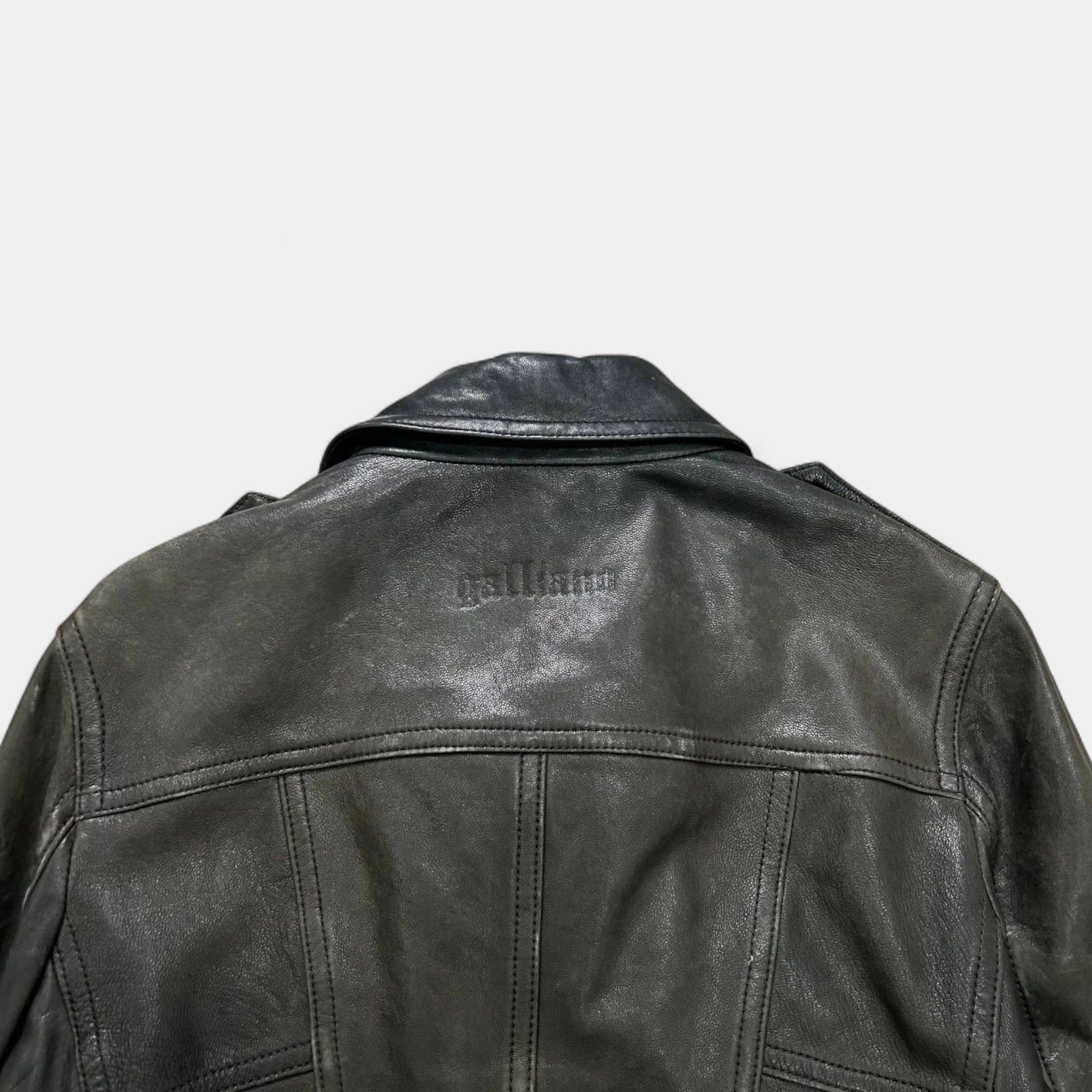 John Galliano Galliano 90s Classic Black Leather Jacket Size US S / EU 44-46 / 1 - 7 Thumbnail