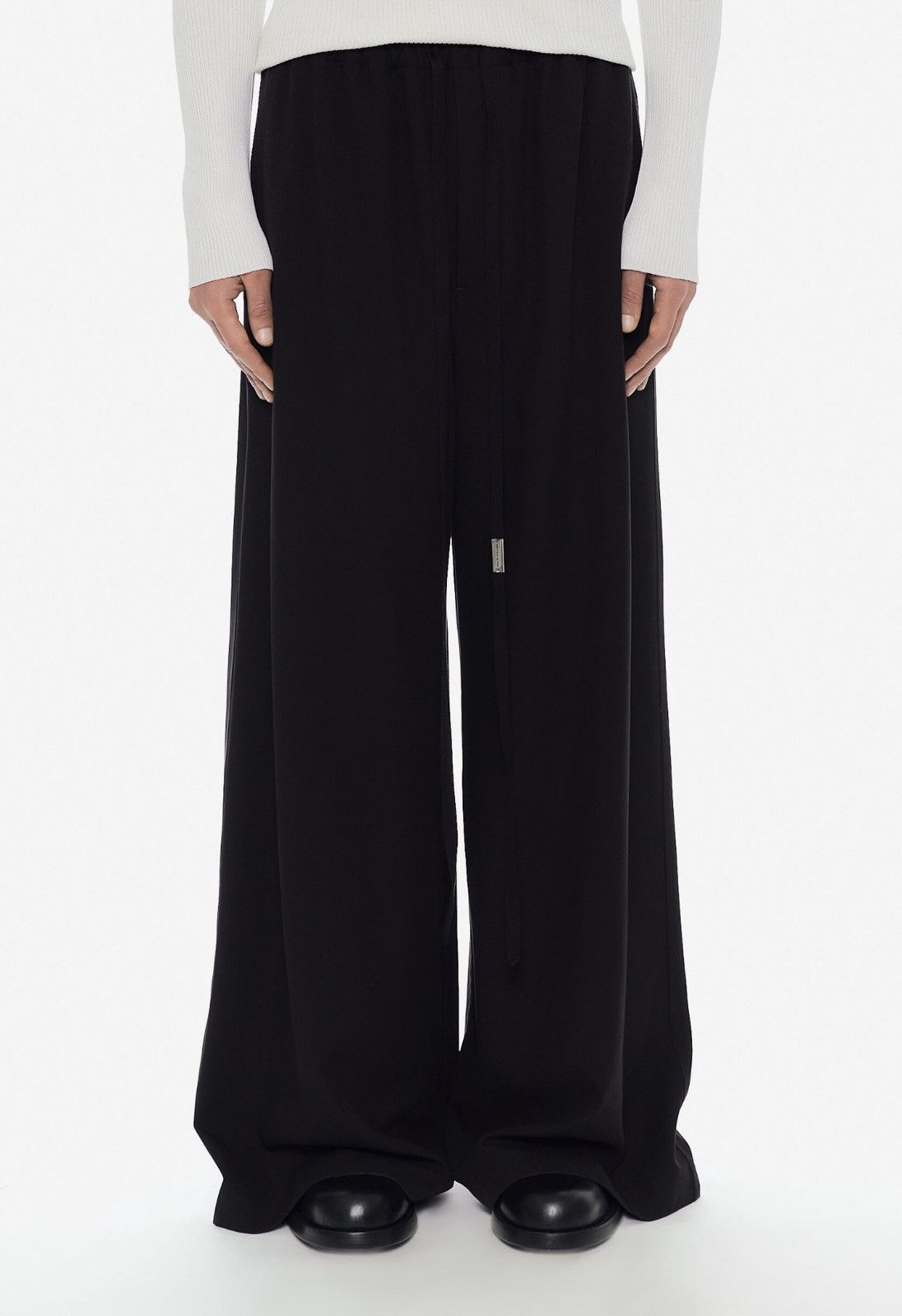 Ann Demeulemeester Black Wide Leg Lyocell Pants