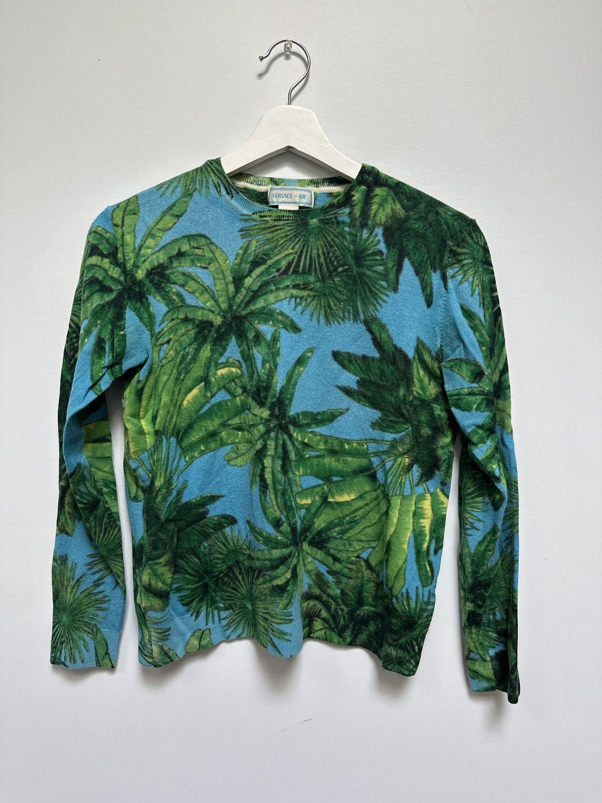 H&M × Versace FW11 Palm Print Cashmere & Merino Wool Sweater Size US XS / EU 42 / 0 - 6 Thumbnail