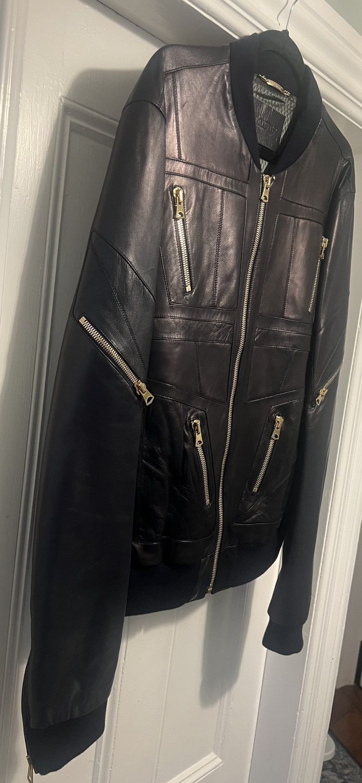 Dolce & Gabbana Authentic Dolce & Gabbana made in Italy navy leather jacket Size US XL / EU 56 / 4 - 4 Thumbnail