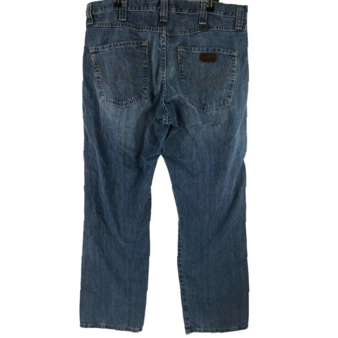 Wrangler Wrangler Mens Regular Fit Straight Leg Jeans Size 36x34 Dark Blue Denim Classic Size US 36 / EU 52 - 2 Thumbnail