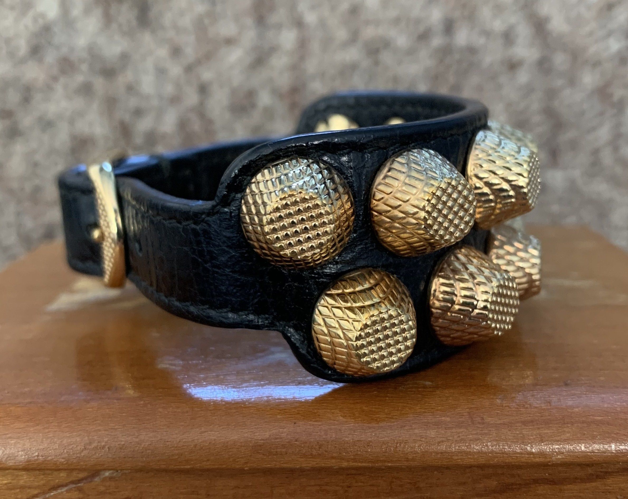 Balenciaga Balenciaga Arena Leather Studded Bracelet Size ONE SIZE - 3 Thumbnail