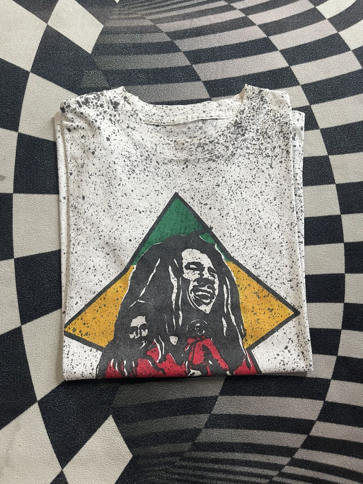 Bob Marley Vintage 90s Bob Marley All-Over Print (AOP) Splatter T-Shirt Size US L / EU 52-54 / 3 - 1 Thumbnail