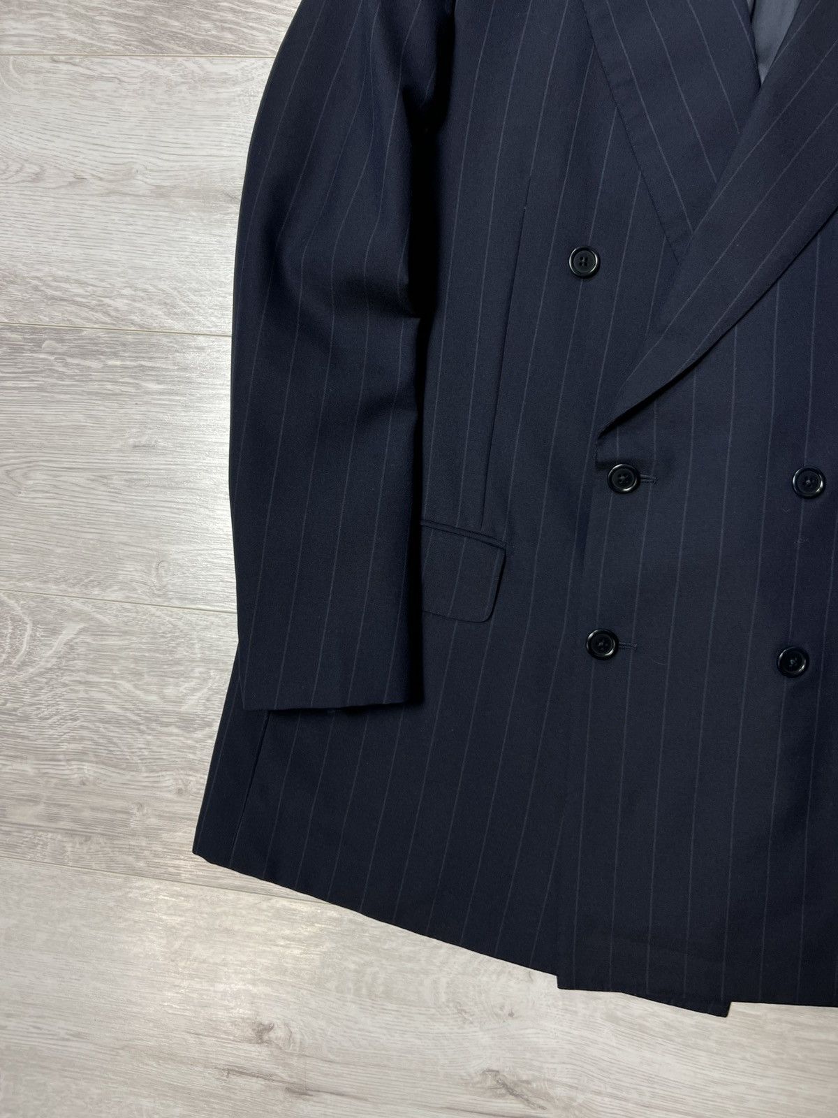Zilli Vintage Zilli Wool Double Breasted Striped Blazer Jacket Size 40R - 5 Thumbnail