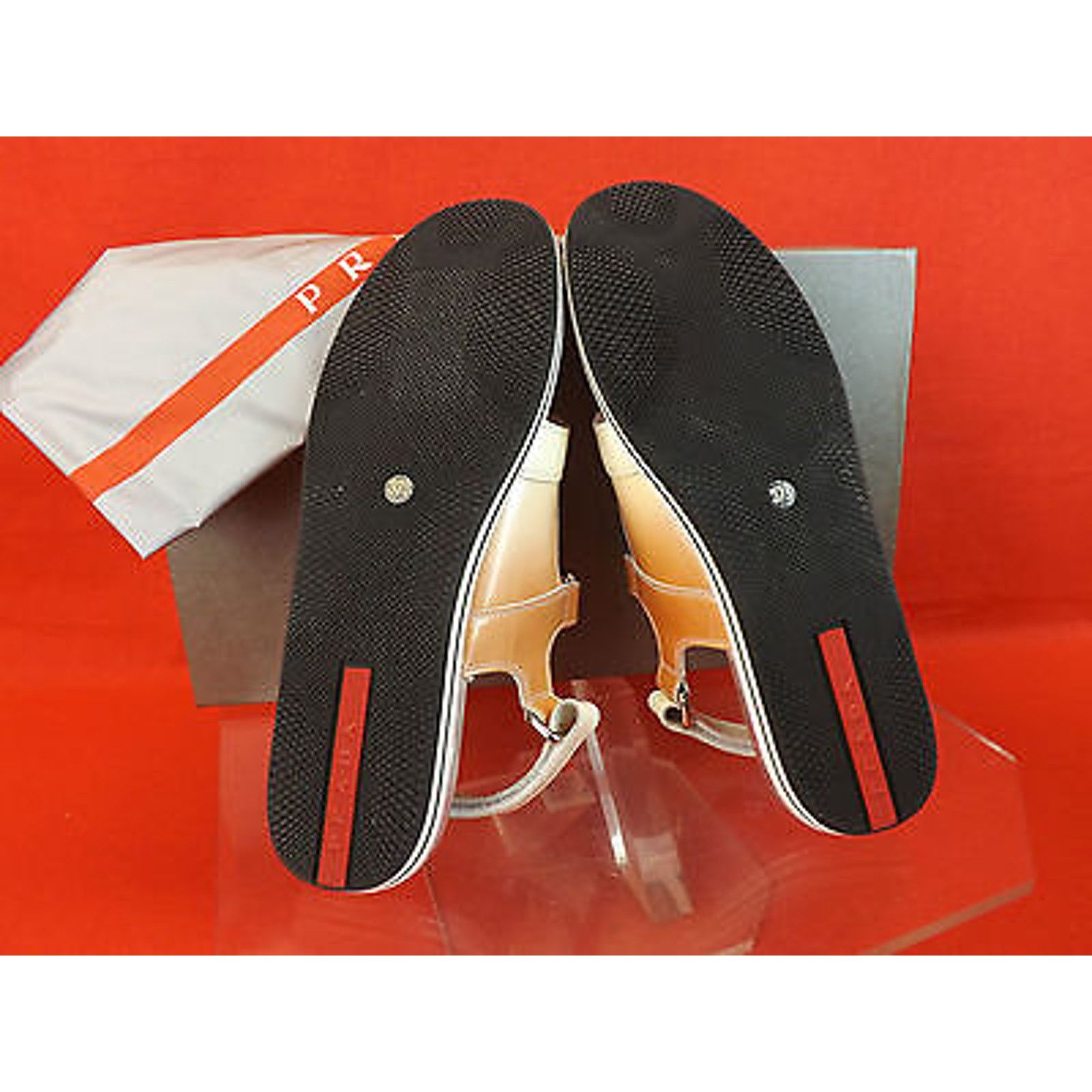 Prada PATENT OMBRE LEATHER FLATS TWO TONE THONG SANDALS 37.5 Size US 7.5 / IT 37.5 - 7 Thumbnail