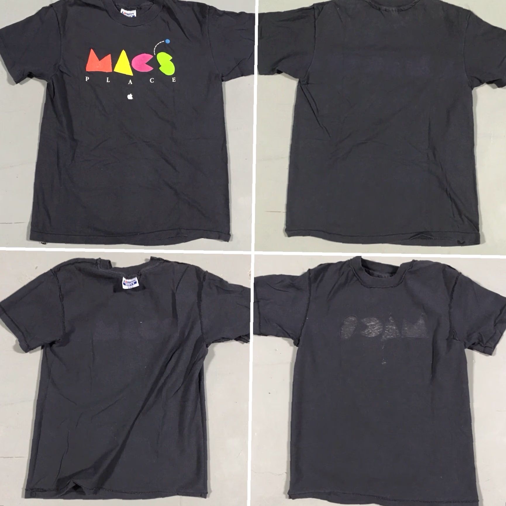 Hanes VINTAGE MACS PLACE T-Shirt Black 1980s Hanes M 38-40 Mens Graphic Tee Short Sleeve 100% Cotton Worldwide United States USA Secretary/Geek Size US M / EU 48-50 / 2 - 4 Thumbnail