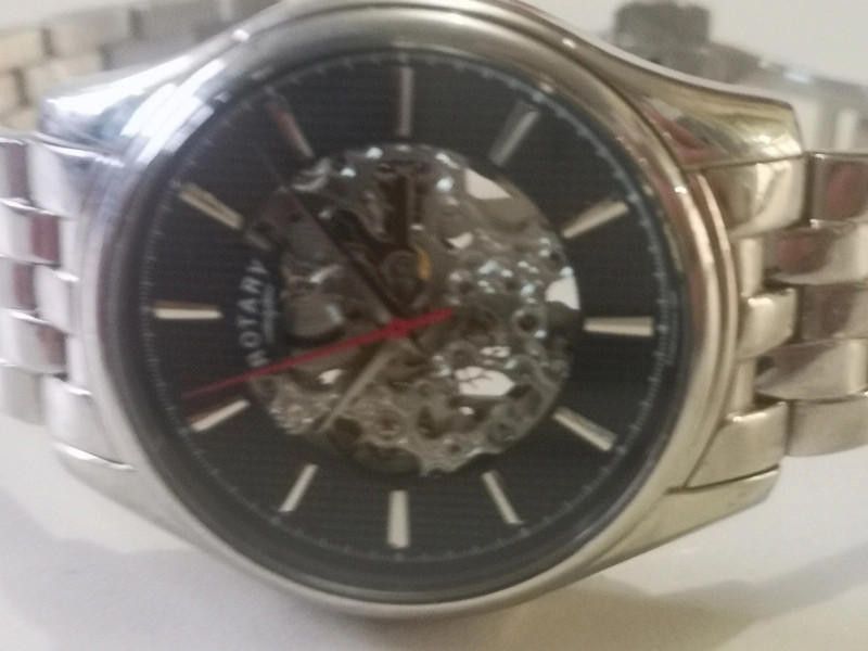 Designer Rotary men's black dial stainless steel bracelet watch Size ONE SIZE - 8 Thumbnail