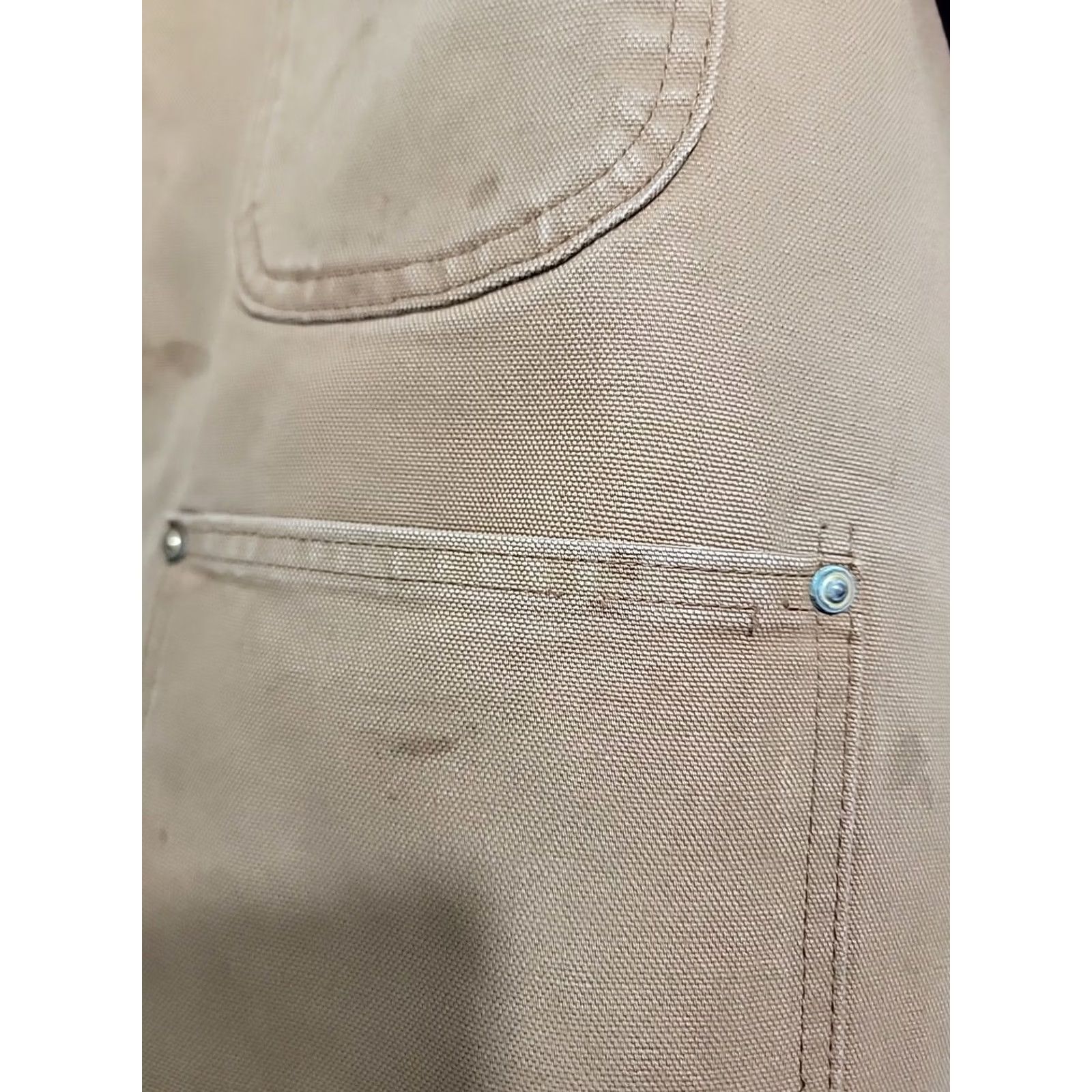 Carhartt VINTAGE Carhartt Jacket Workwear Canvas Cotton Lined Tan 2XL Mens Distressed Front Back Sleeves Chest 25.5 Length 29.5 Mw2/26 Size US XXL / EU 58 / 5 - 6 Thumbnail