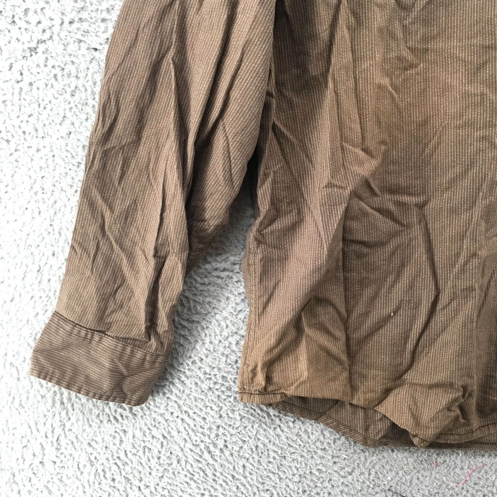 Timberland Timberland Button-Up Dress Shirt Mens XL Brown Cotton Collared Long Sleeves Size 46R - 7 Thumbnail