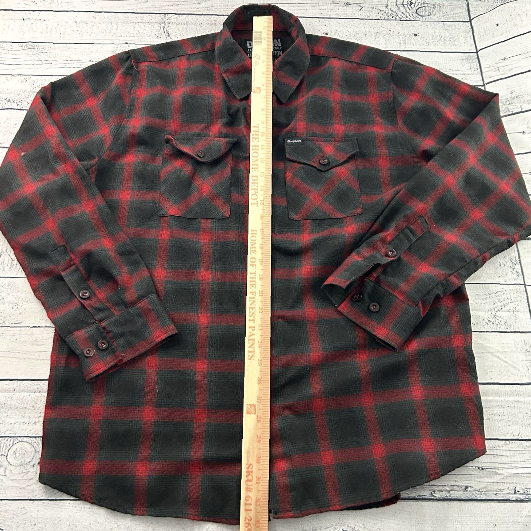 Vintage Dixxon Flannel Button-Up Shirt XL Red Mens Plaid Limited Edition Long Sleeve Bulleted Button Pockets Front Size US XL / EU 56 / 4 - 4 Thumbnail