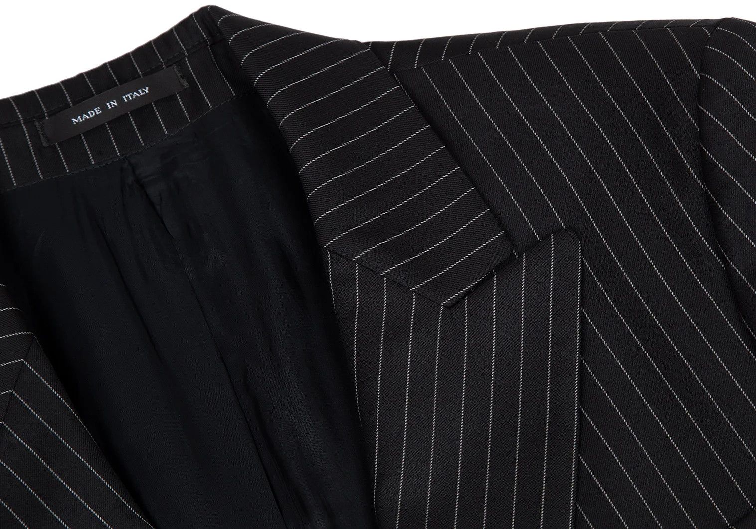 Emporio Armani Stripe Wool Jacket in Black Size 50 Size US M / EU 48-50 / 2 - 3 Thumbnail