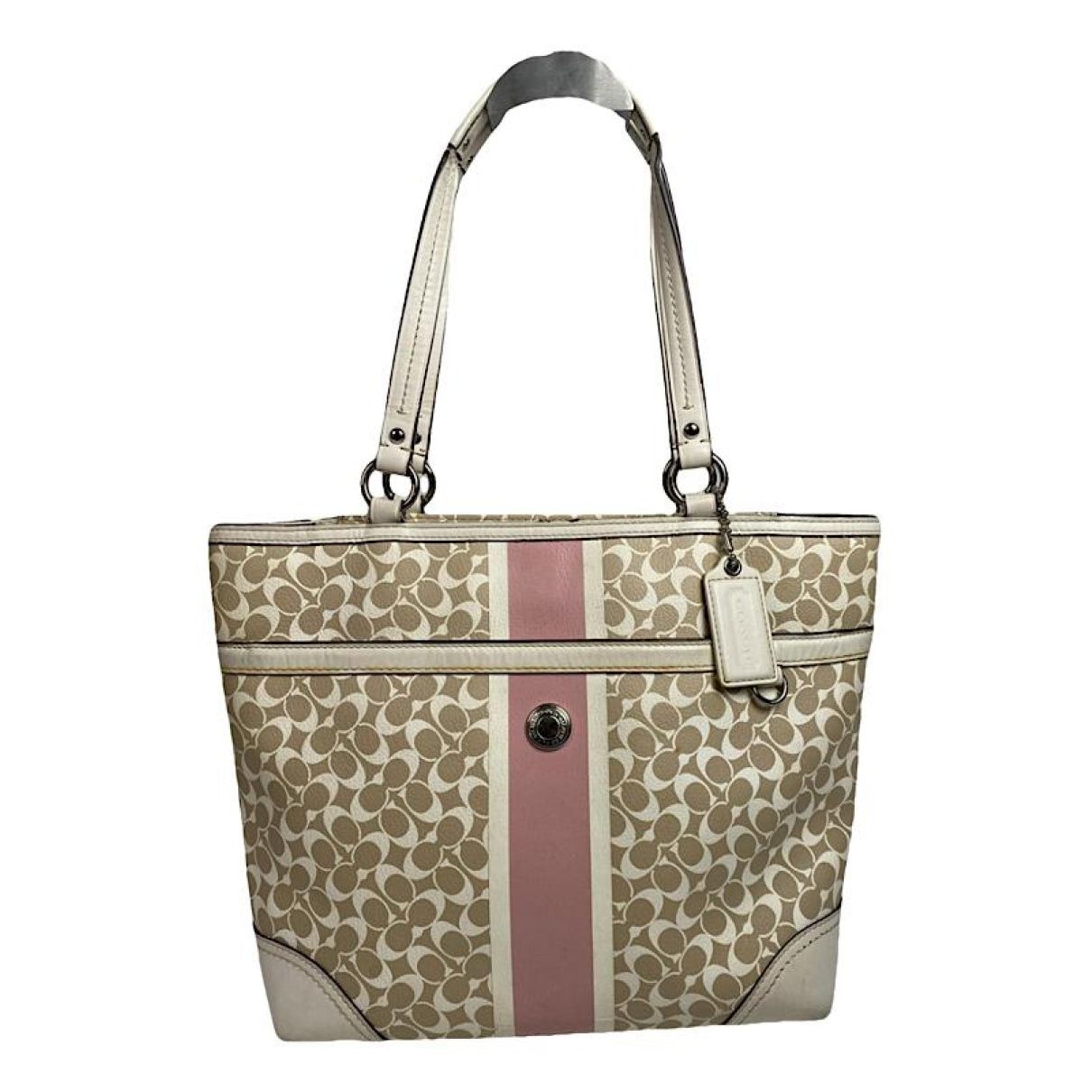 Coach Signature Sufflette Beige Leather Handbag Size ONE SIZE - 1 Thumbnail