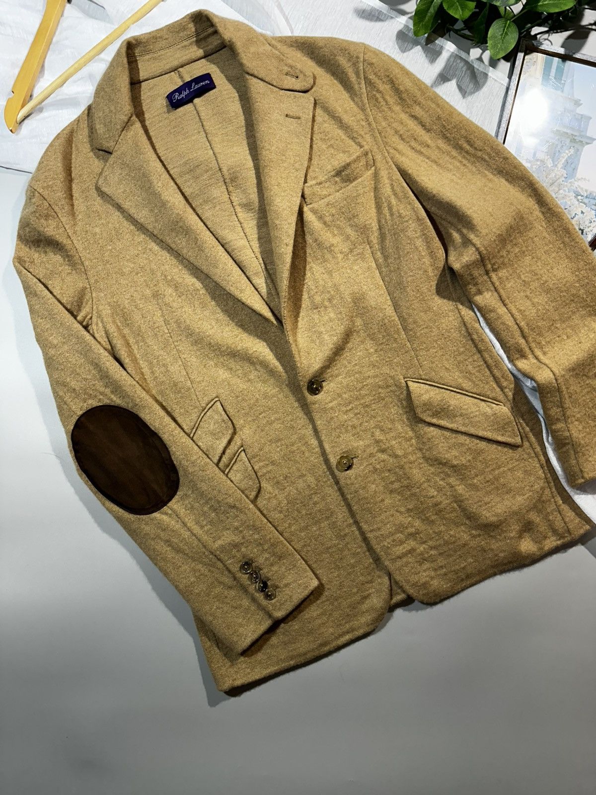 Ralph Lauren Purple Label RLPL 60% Cashmere Wool Suede Elbow Patch Hand-Tailored Size 42R - 2 Thumbnail