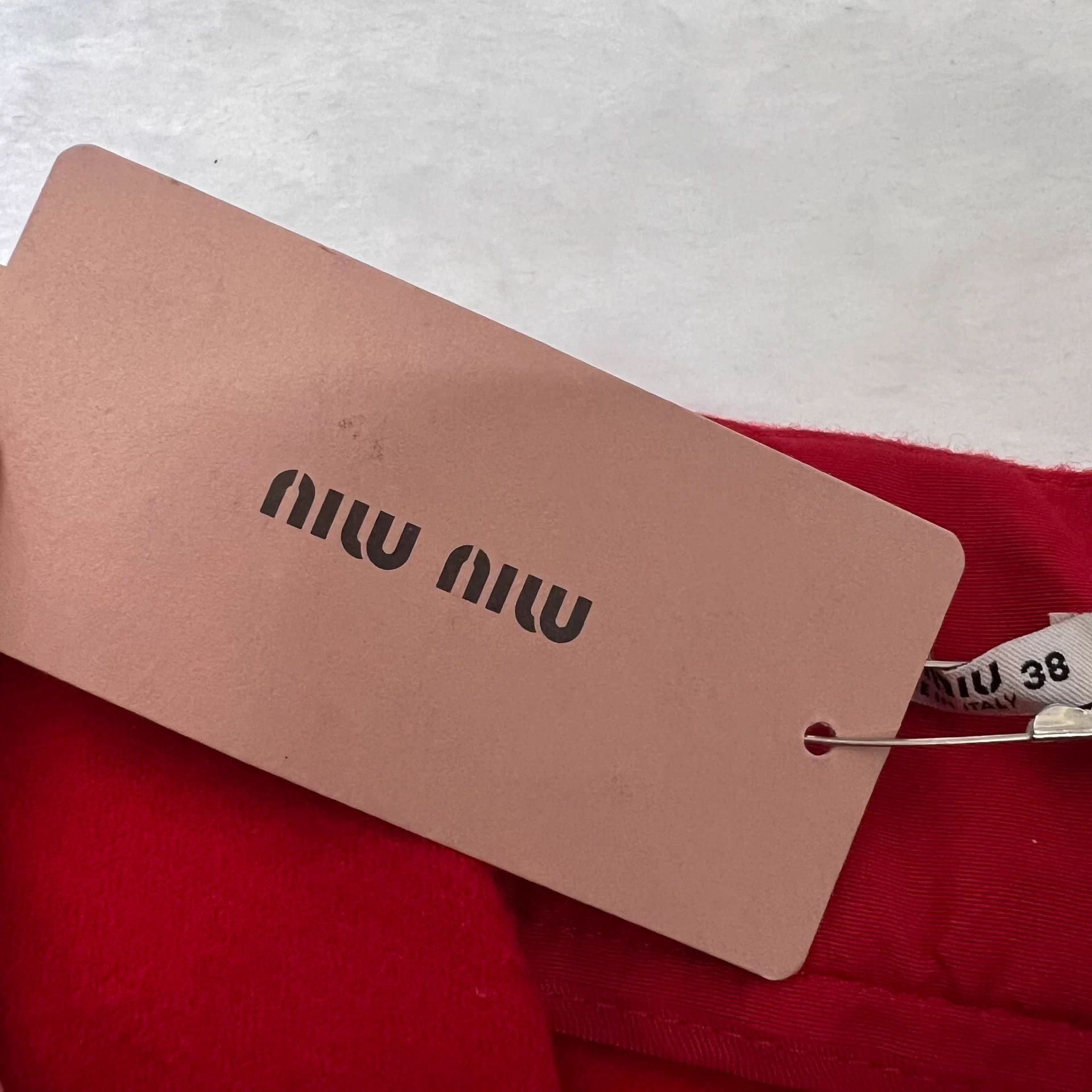 Miu Miu MIU MIU Red Mini A-line Skirt 38 New With Tags Size 26" / US 2 / IT 38 - 4 Thumbnail