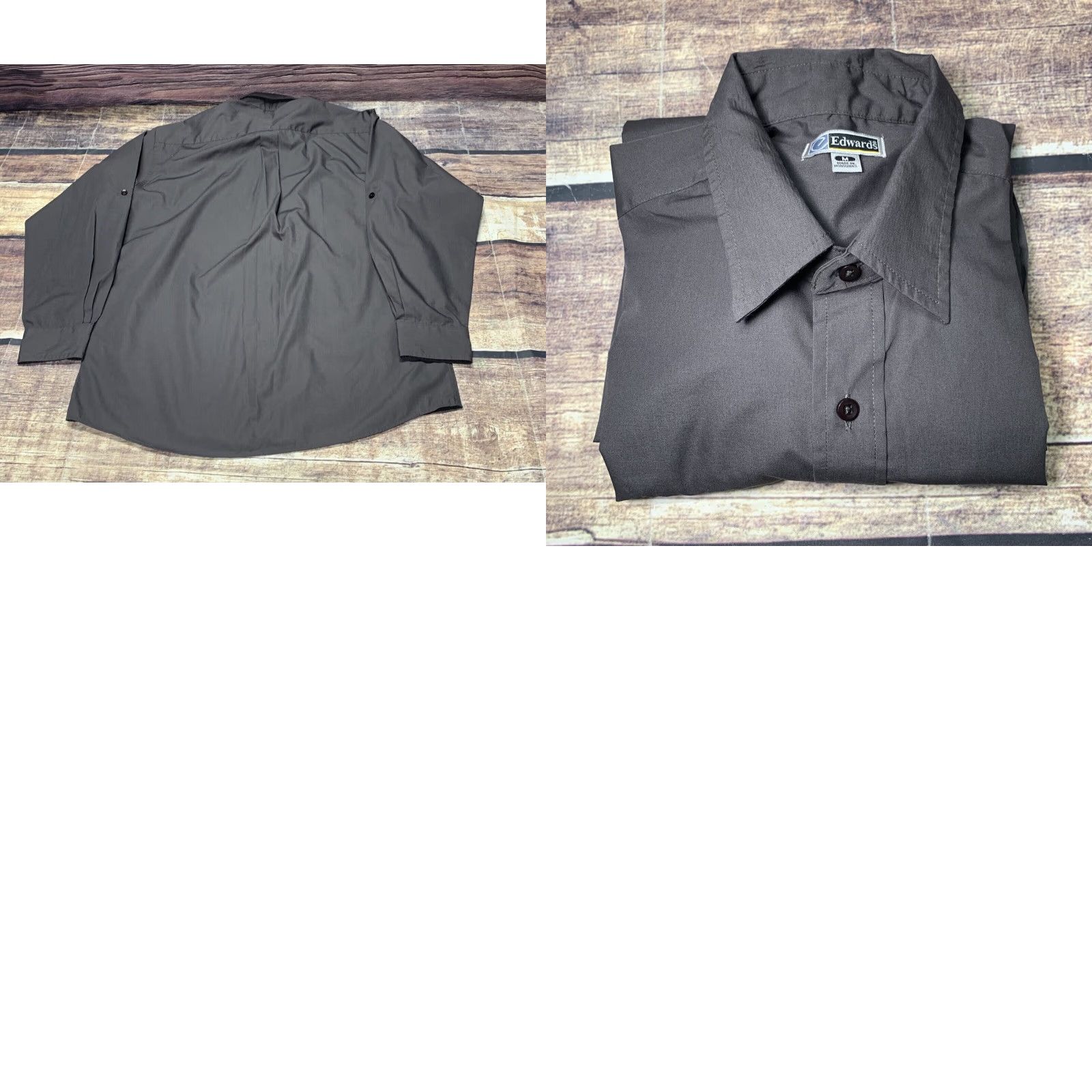 Vintage Edwards Mens Shirt Long Sleeve Gray Button-Down Size M Regular Fit Casual Business Shirt Size US M / EU 48-50 / 2 - 9 Thumbnail