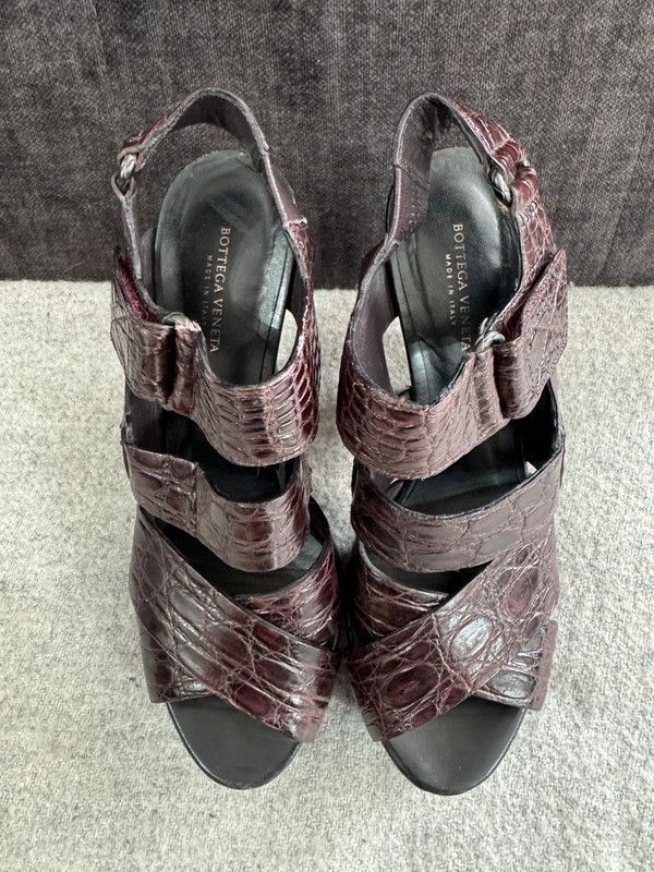 Bottega Veneta Bottega Veneta Crocodile High Heels leather sandals size 36 Size US 6 / IT 36 - 3 Thumbnail