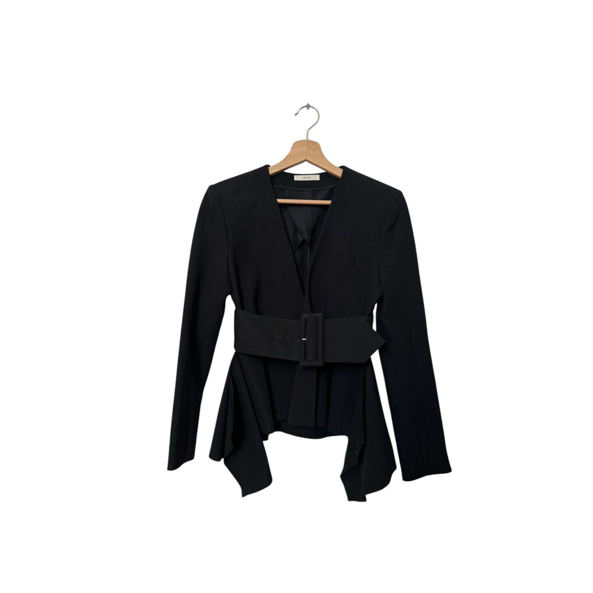Celine Phoebe Philo Black Viscose Silk Insane Jacket Size XS / US 0-2 / IT 36-38 - 1 Thumbnail