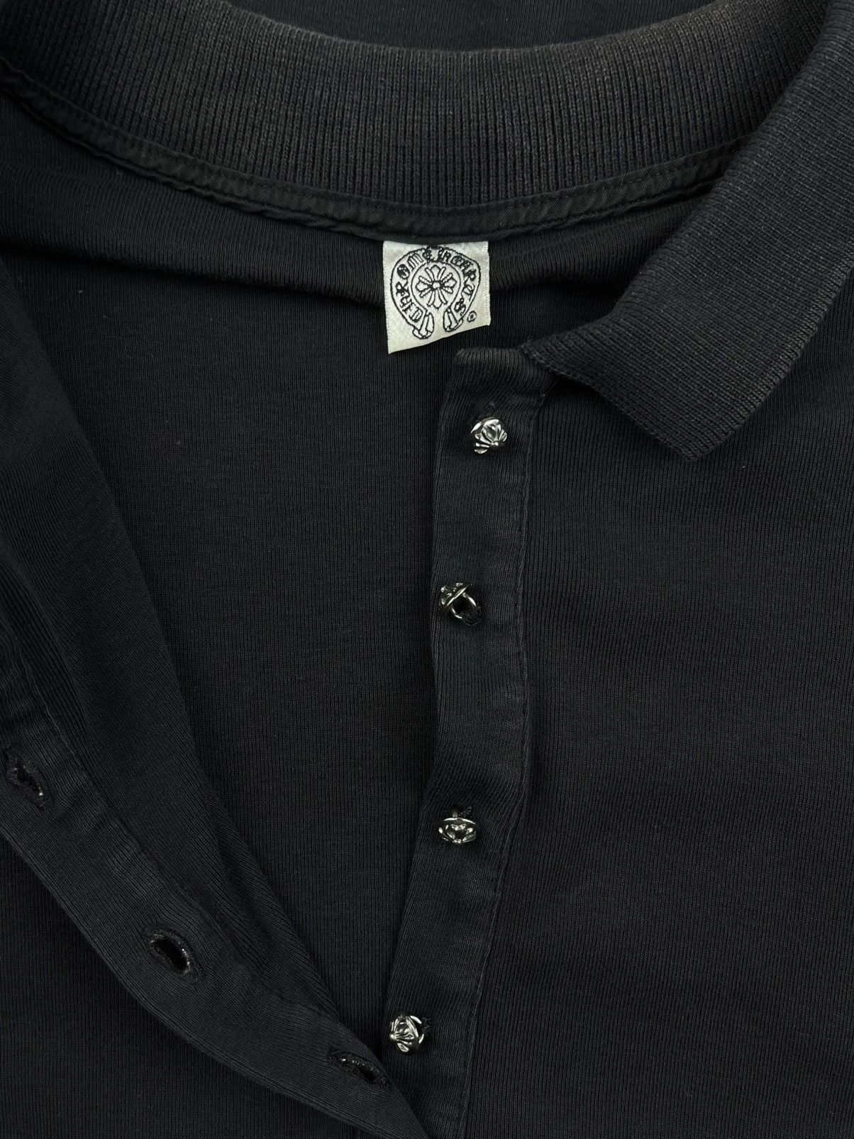 Chrome Hearts Chrome Hearts Vintage Silver Plus Button Baby Polo Tshirt Size M / US 6-8 / IT 42-44 - 4 Thumbnail