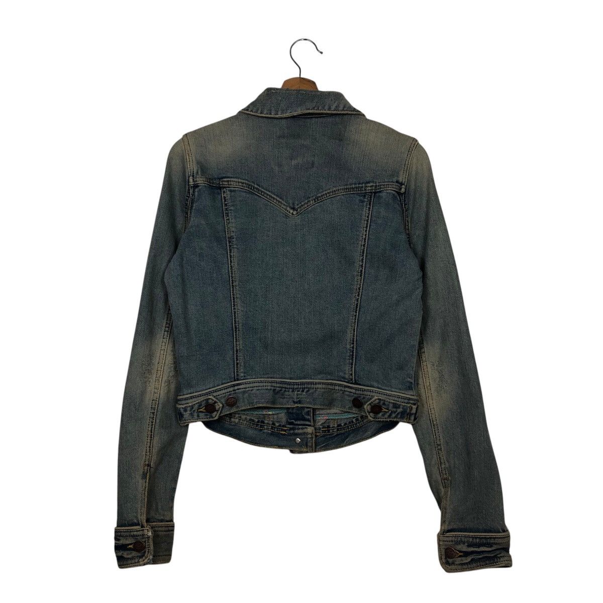 Abercrombie & Fitch 📌Cropped Denim Biker Jacket Abrecrombie Issey Miyake Size M / US 6-8 / IT 42-44 - 9 Thumbnail