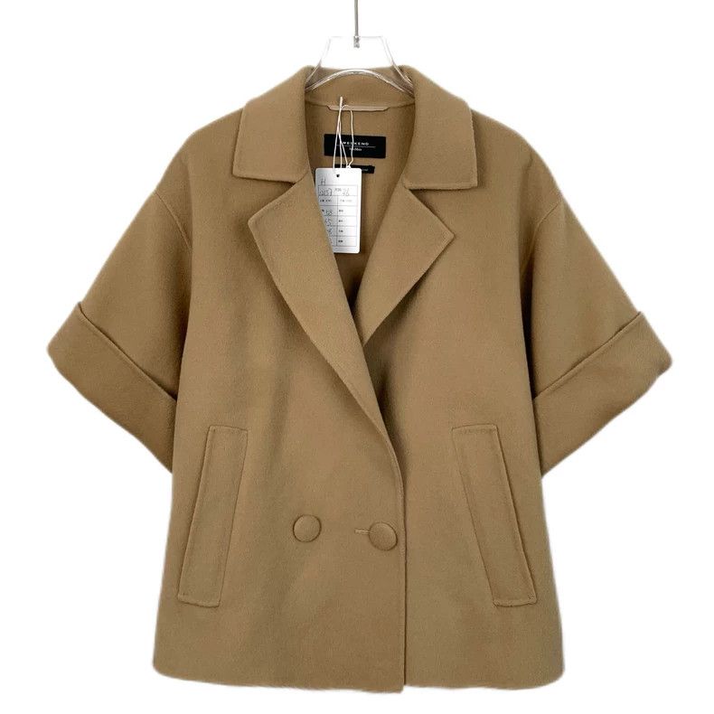 Max Mara Max Mara Brown sheepwool lapel double-breasted jacket coat Size XS / US 0-2 / IT 36-38 - 1 Thumbnail