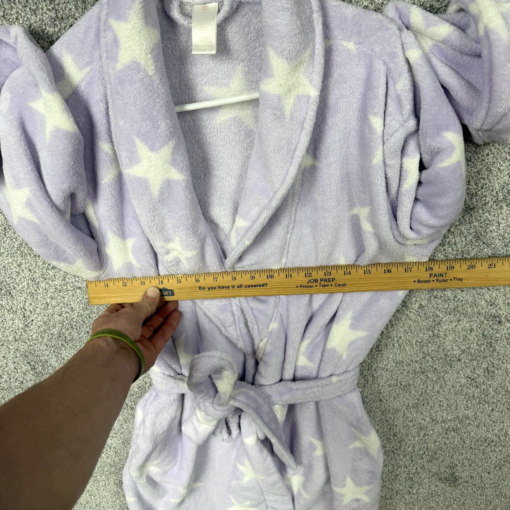 Vintage Covington Robe Womens S Purple Star Print Fleece Belted Collared Kawaii Lounge Size ONE SIZE - 3 Thumbnail
