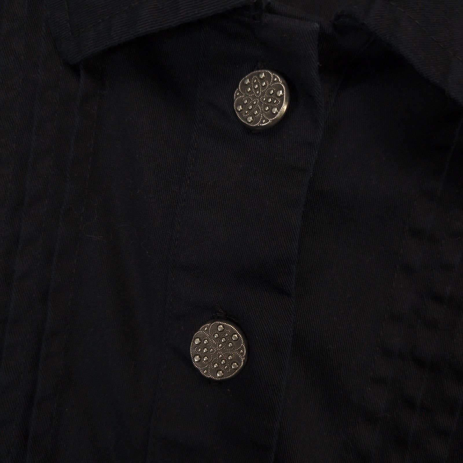 Other Christopher & Banks Women's S Pewter Button Black Shirt Size S / US 4 / IT 40 - 2 Thumbnail