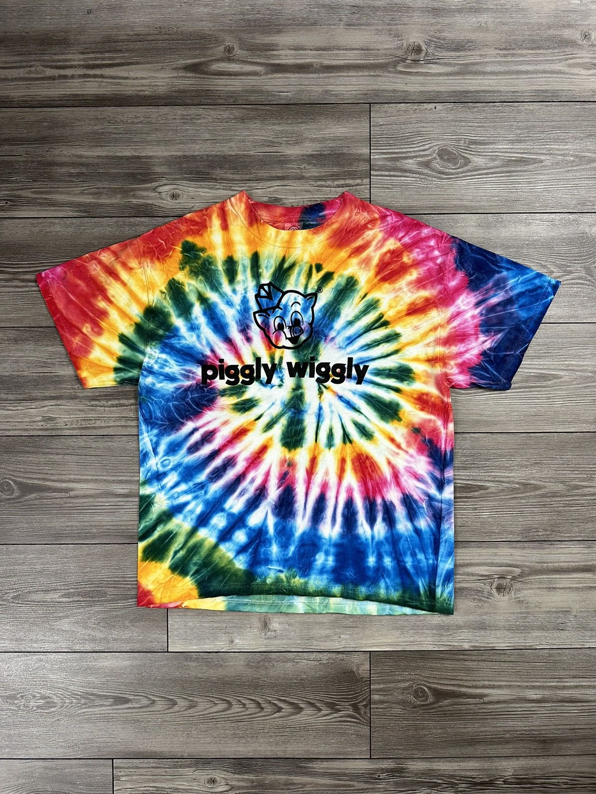 Delta × Vintage Vintage Y2K Tie Dye Piggly Wiggly T Shirt Size US L / EU 52-54 / 3 - 1 Thumbnail