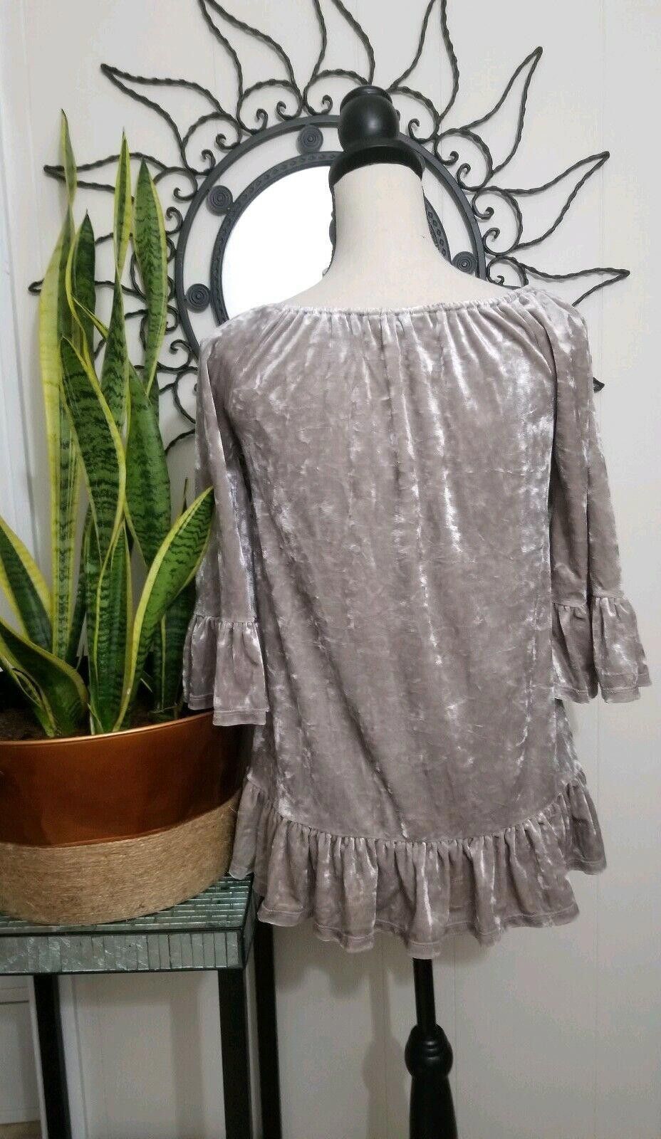 Designer Beach Lunch Lounge Top Small Velour Bell 3/4 Sleeves Size S / US 4 / IT 40 - 3 Thumbnail
