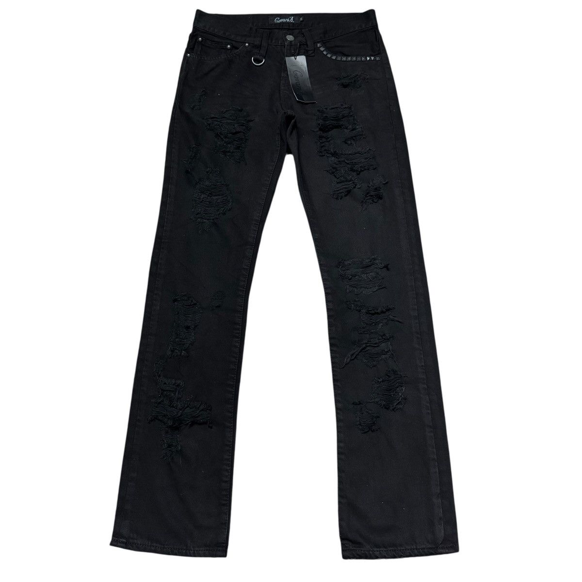 Cavaria Black Distressed Denim Jeans