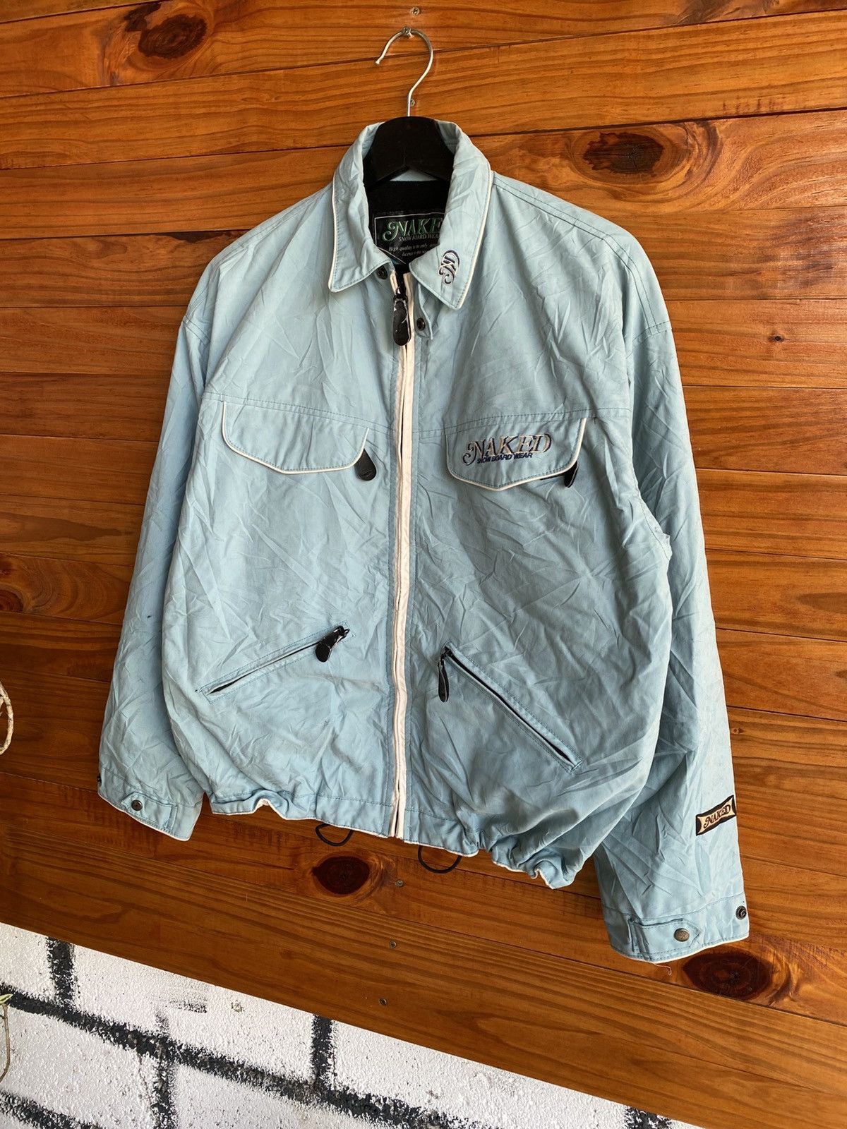 Japanese Brand Vintage Naked Snowboard Wear Light Blue Jacket Delfy 1000 Size US S / EU 44-46 / 1 - 4 Thumbnail