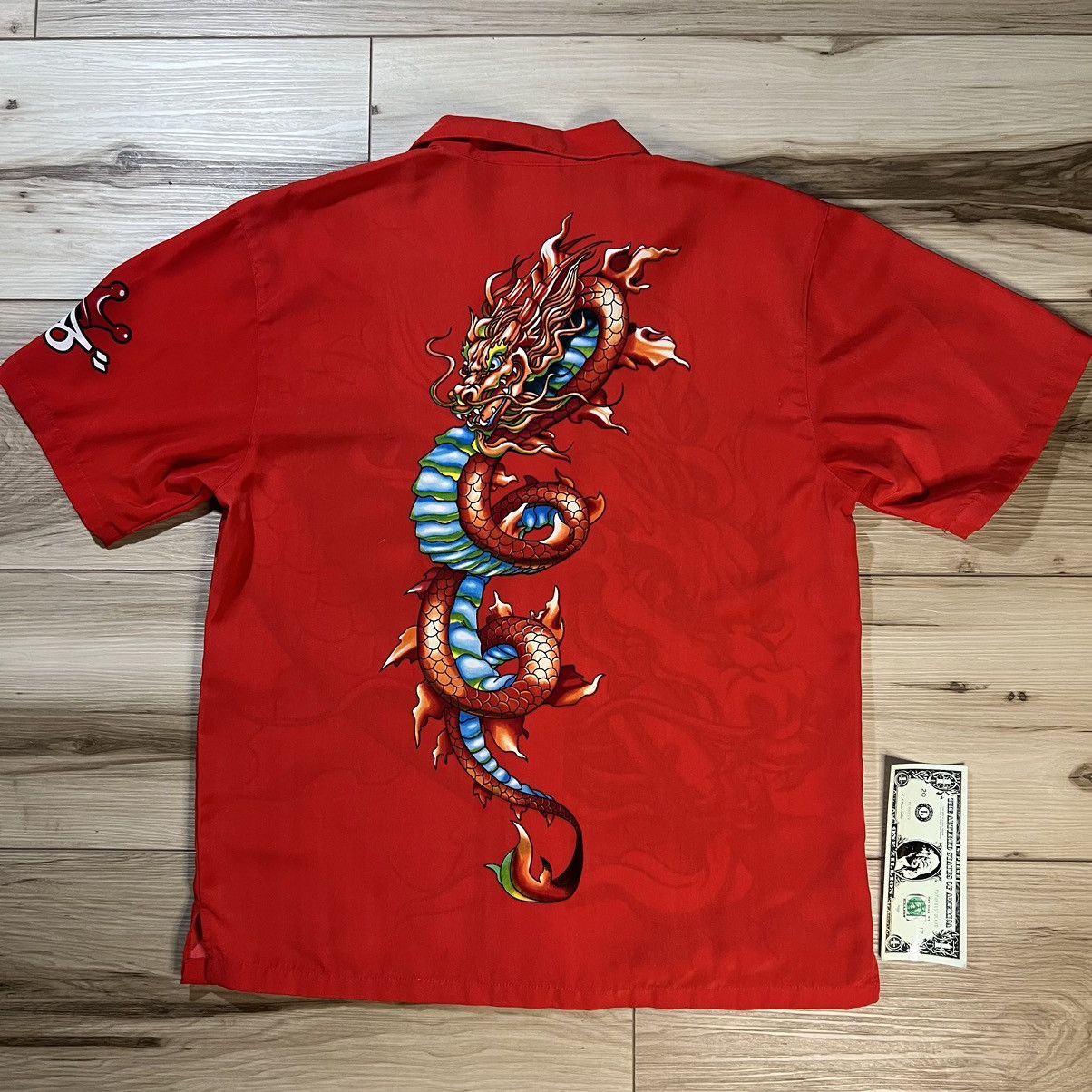 JNCO JNCO Short Sleeve Button Down Shirt Dragon Red Youth Size US M / EU 48-50 / 2 - 3 Thumbnail