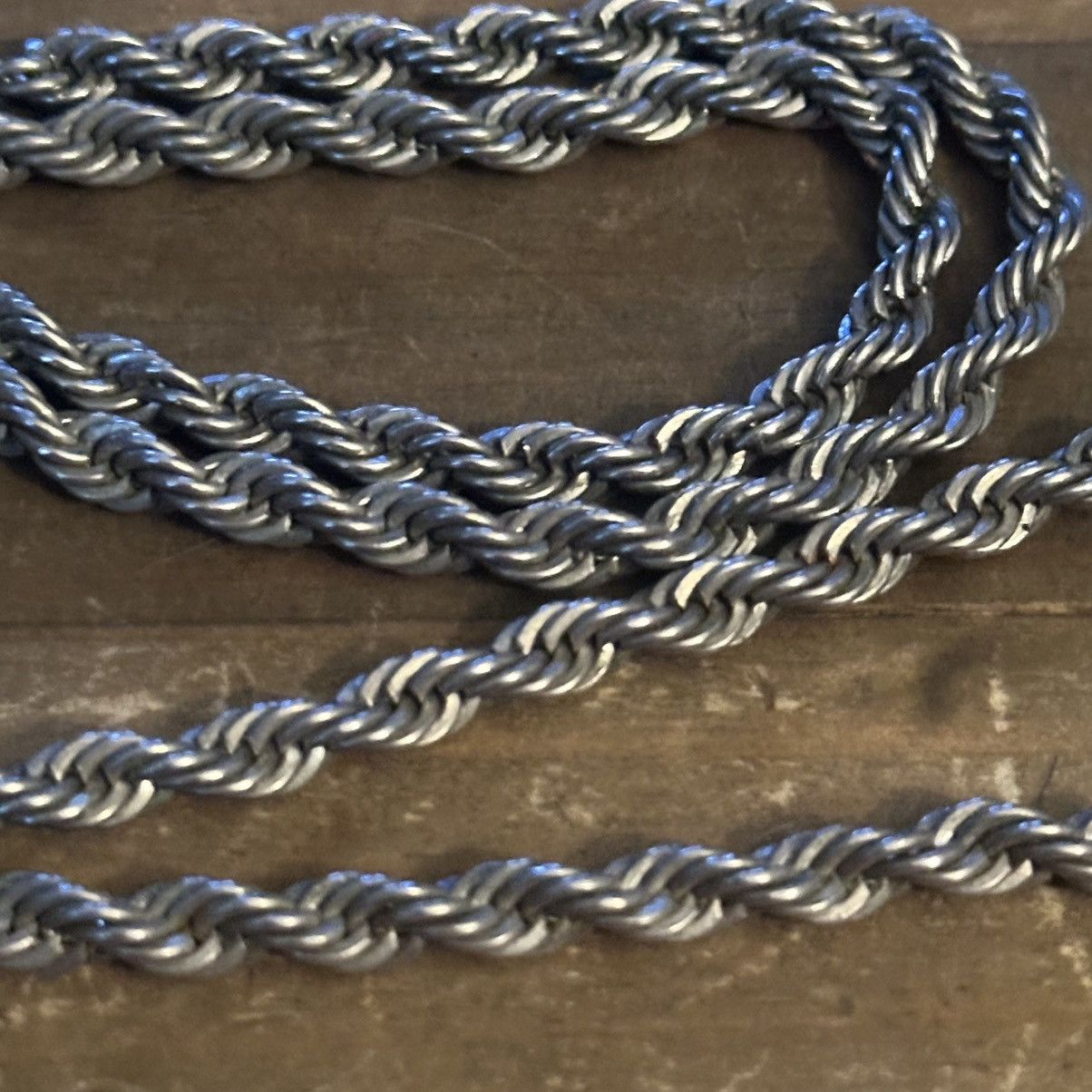 Vintage Vintage silver tone chunky rope chain necklace Size ONE SIZE - 3 Thumbnail